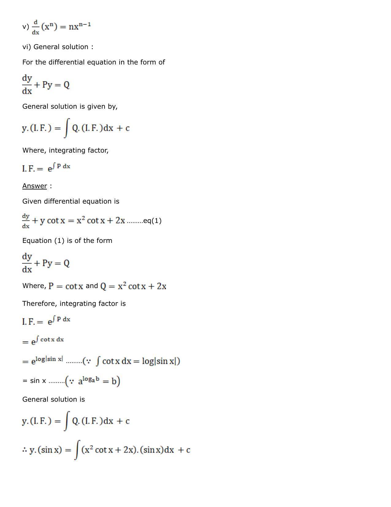 Chapter 21: Linear Differential Equations Solutions: RS Aggarwal Class 12 Solutions - Page 68