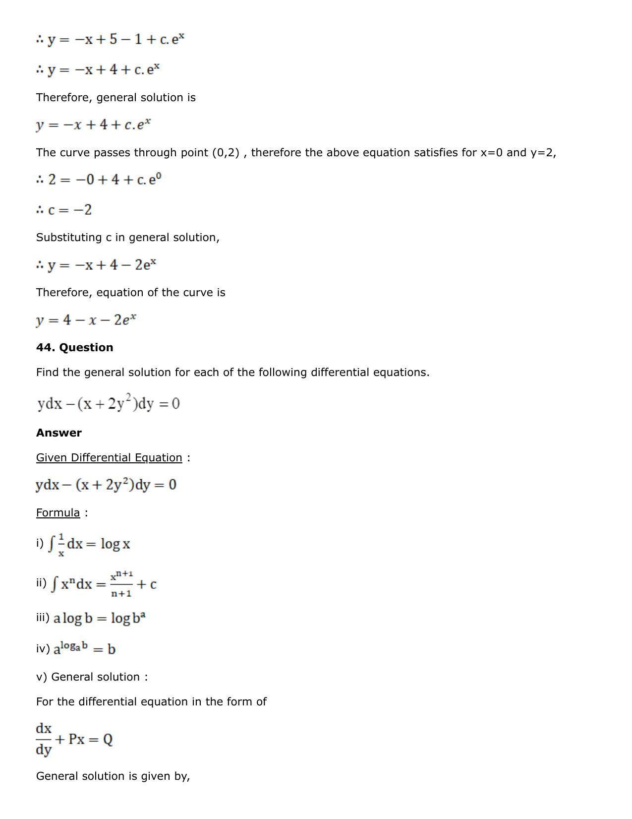 Chapter 21: Linear Differential Equations Solutions: RS Aggarwal Class 12 Solutions - Page 90