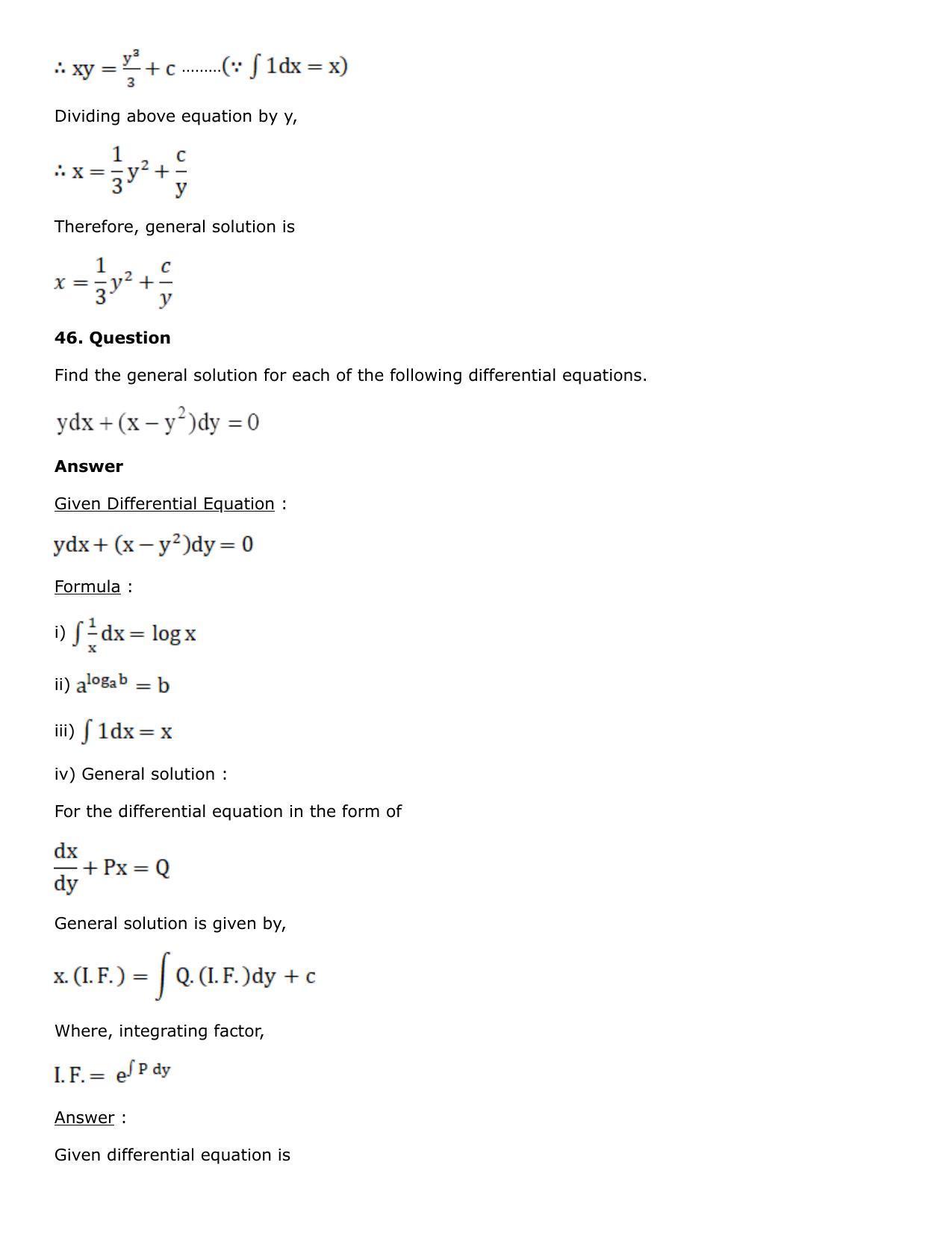 Chapter 21: Linear Differential Equations Solutions: RS Aggarwal Class 12 Solutions - Page 94