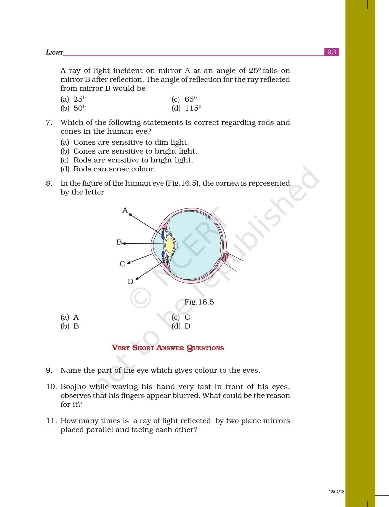 NCERT Exemplar Book for Class 8 Science: Chapter 16- Light - Page 4