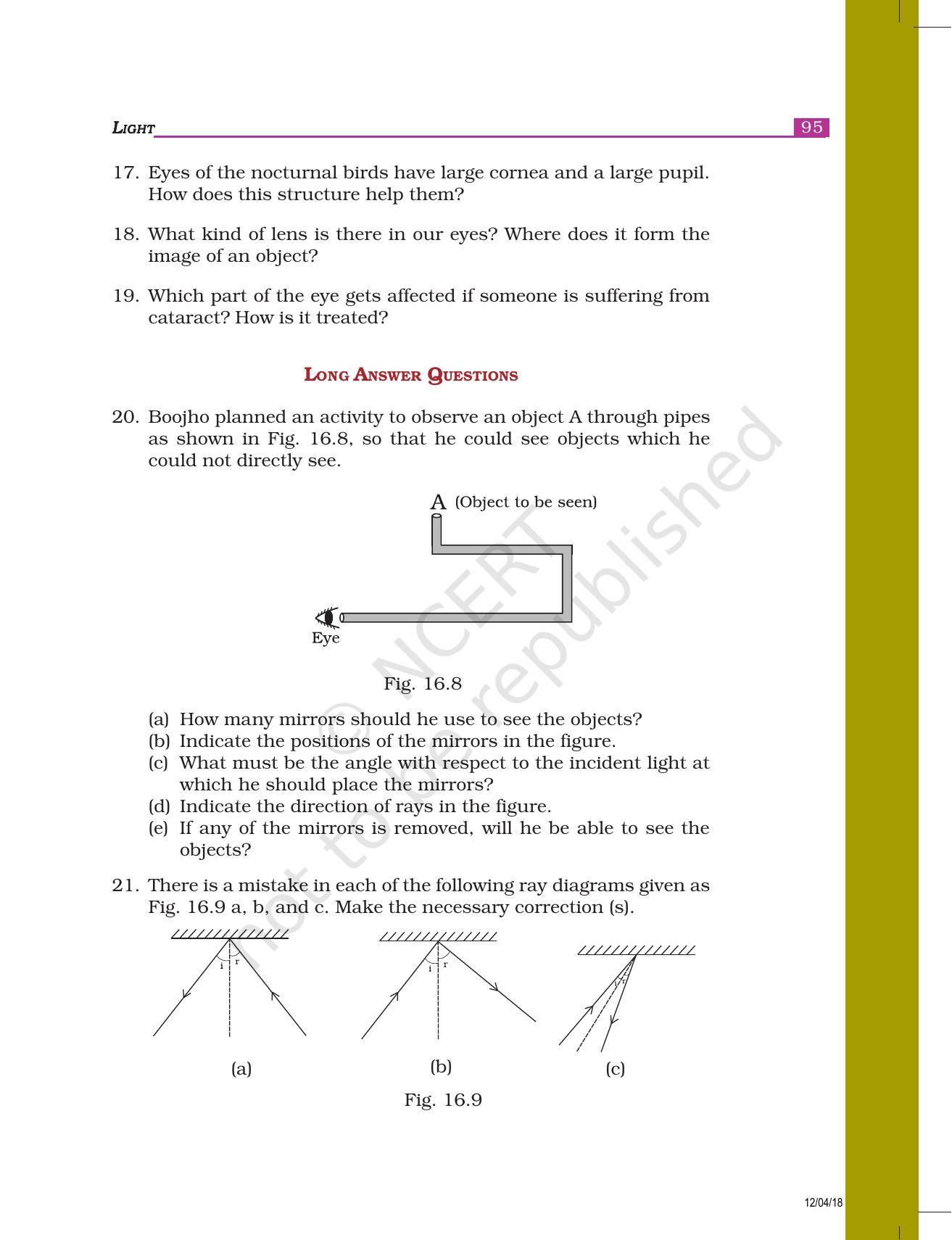 NCERT Exemplar Book for Class 8 Science: Chapter 16- Light - Page 6