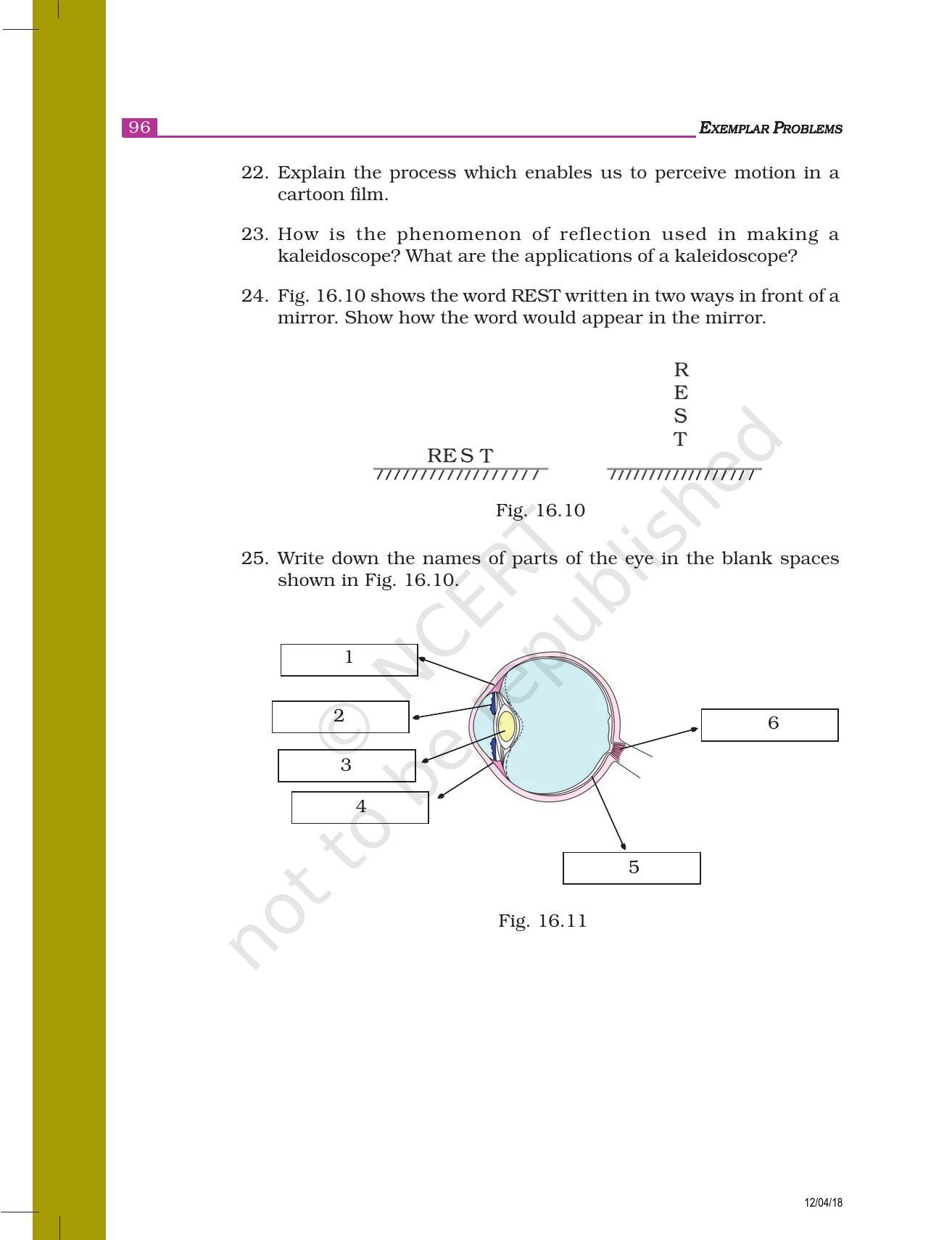 NCERT Exemplar Book for Class 8 Science: Chapter 16- Light - Page 7