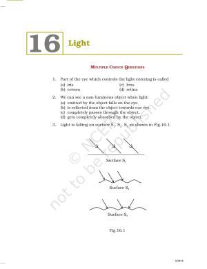 NCERT Exemplar Book for Class 8 Science: Chapter 16- Light