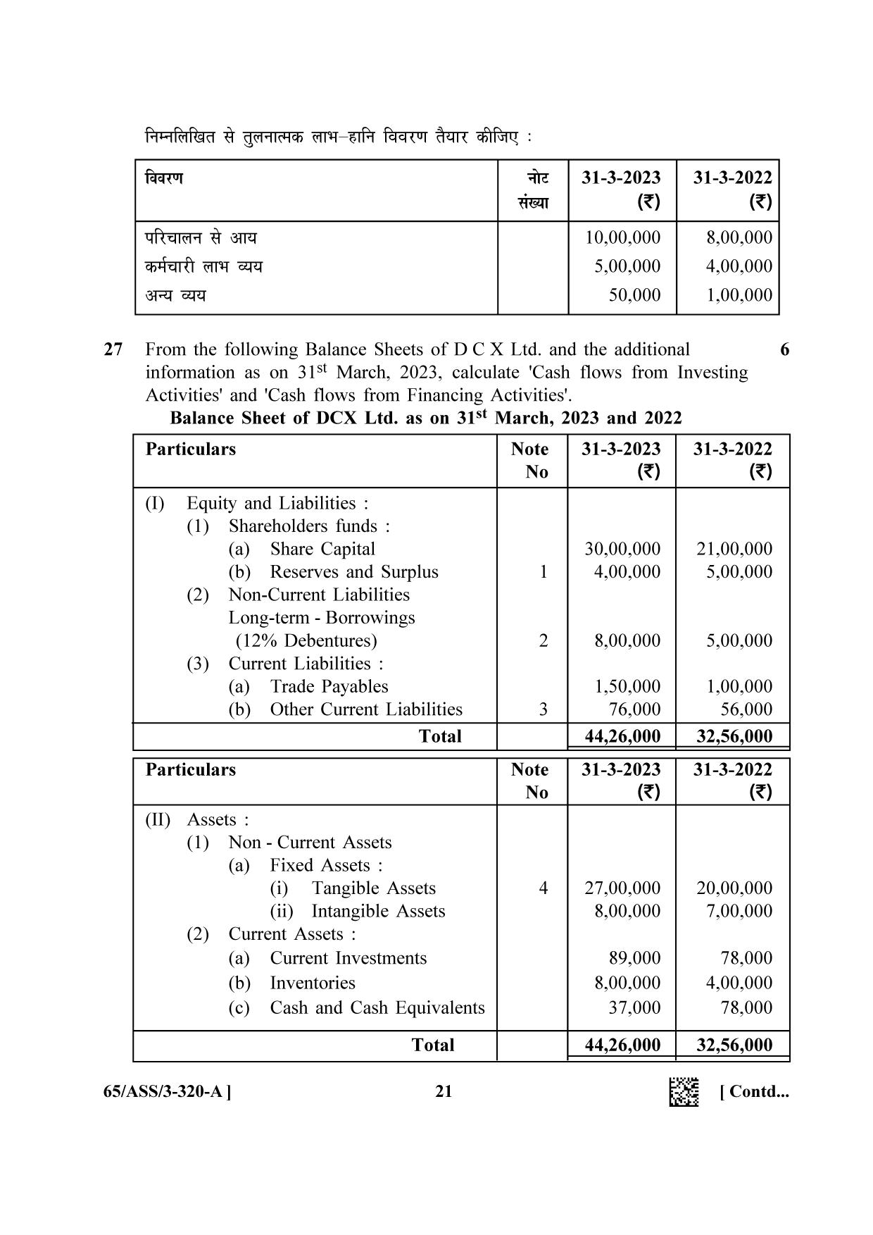 NIOS 2023 Class 12 Accountancy SET 1 Question Paper - Page 21
