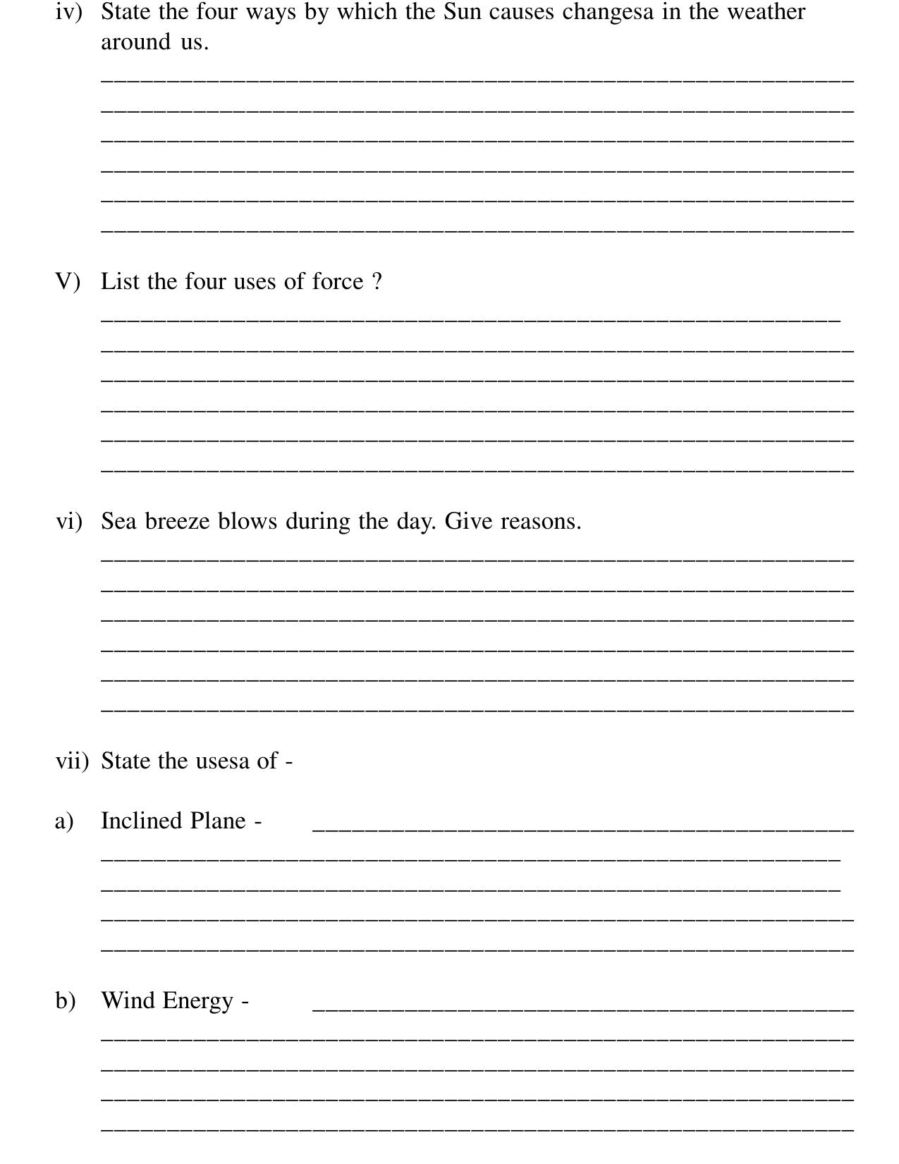 Worksheet for Class 4 Science Assignment 6 - Page 3
