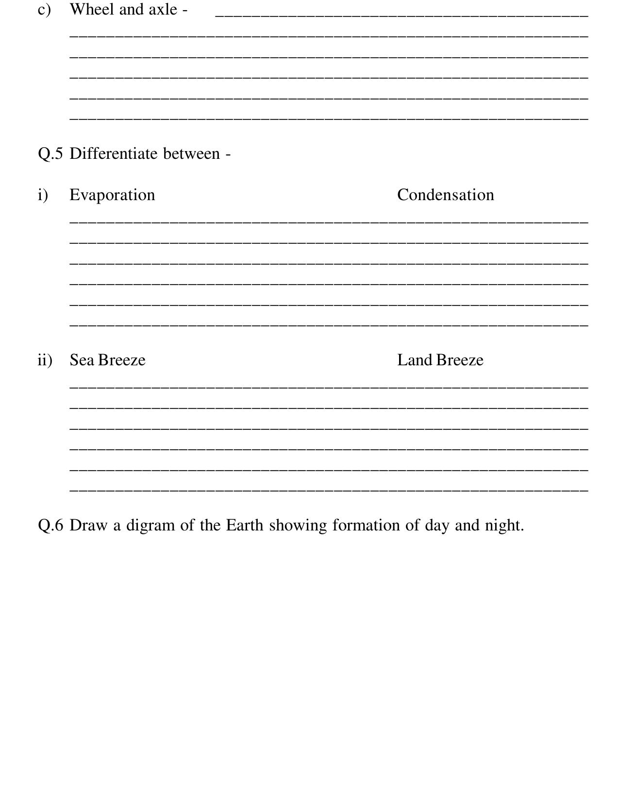 Worksheet for Class 4 Science Assignment 6 - Page 4