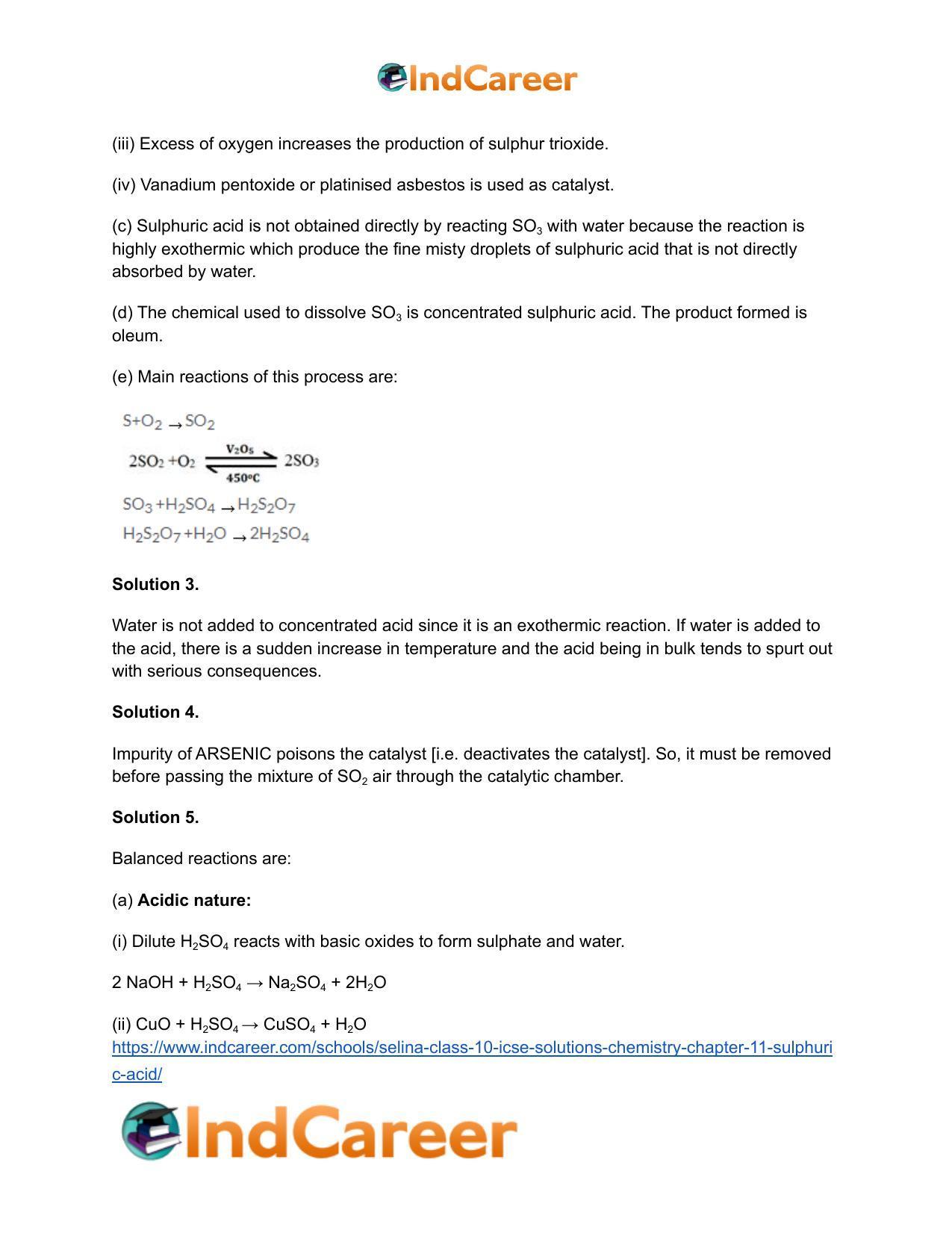 Selina Class 10 ICSE Solutions Chemistry : Chapter 11- Sulphuric Acid - Page 3