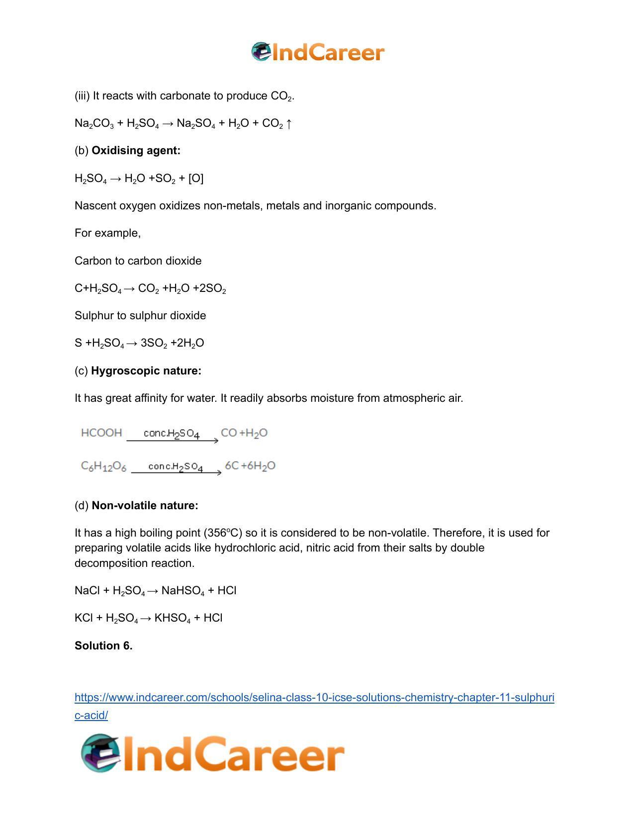 Selina Class 10 ICSE Solutions Chemistry : Chapter 11- Sulphuric Acid - Page 4