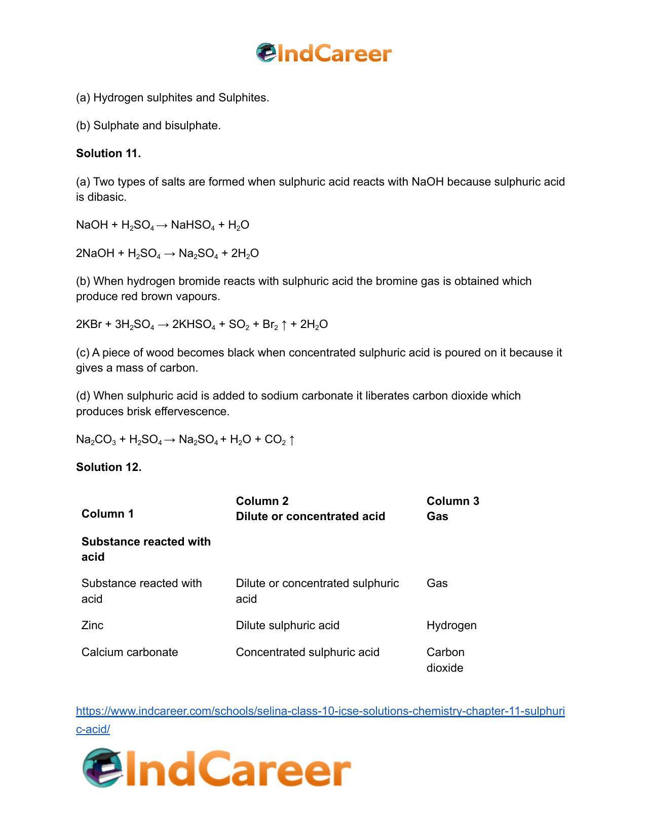 Selina Class 10 ICSE Solutions Chemistry : Chapter 11- Sulphuric Acid - Page 7