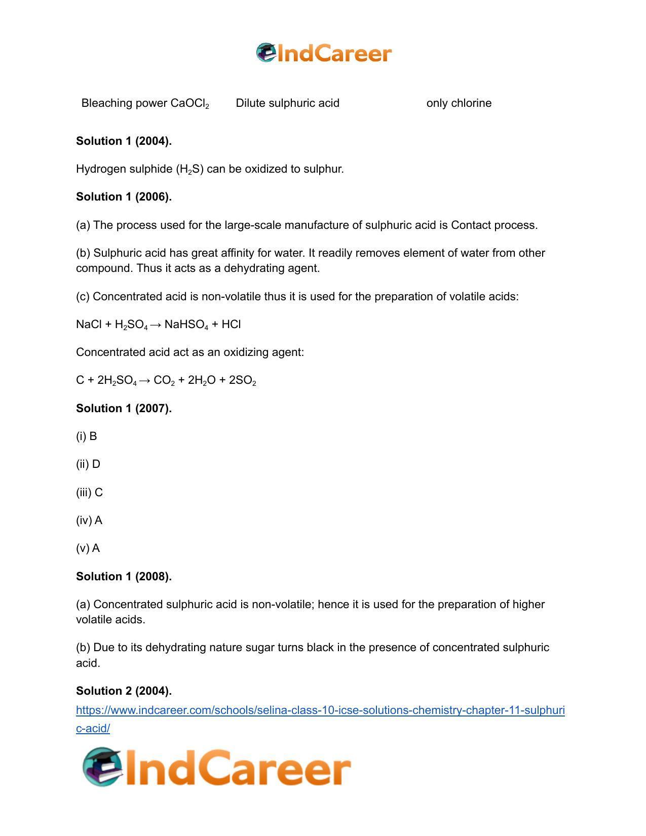 Selina Class 10 ICSE Solutions Chemistry : Chapter 11- Sulphuric Acid - Page 8