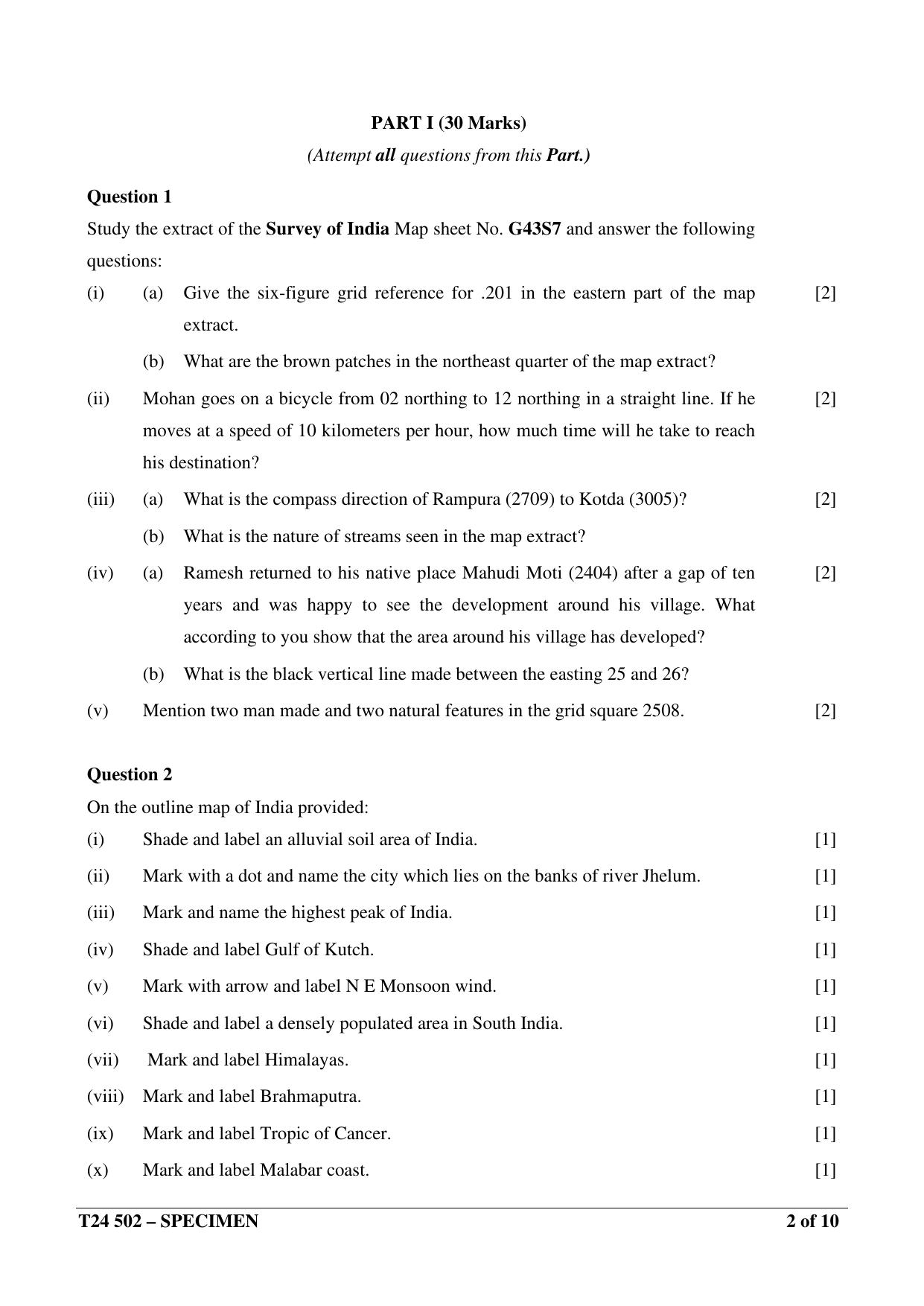 Icse Class 10 Geography Sample Paper Indcareer Schools Icse Class 10 Geography Sample Paper Indcareer Schools