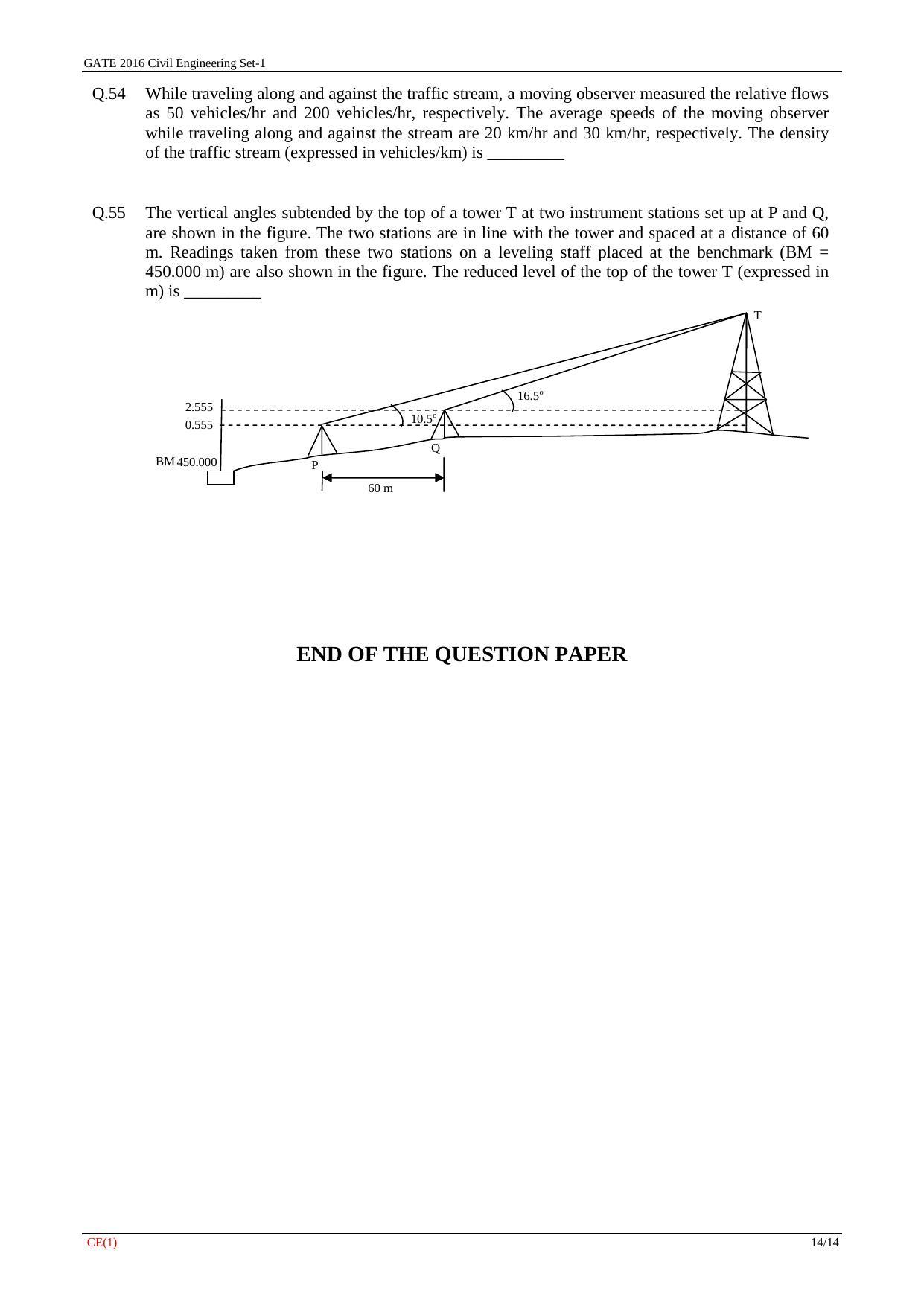 GATE 2016 Civil Engineering (CE) Question Paper with Answer Key - Page 17