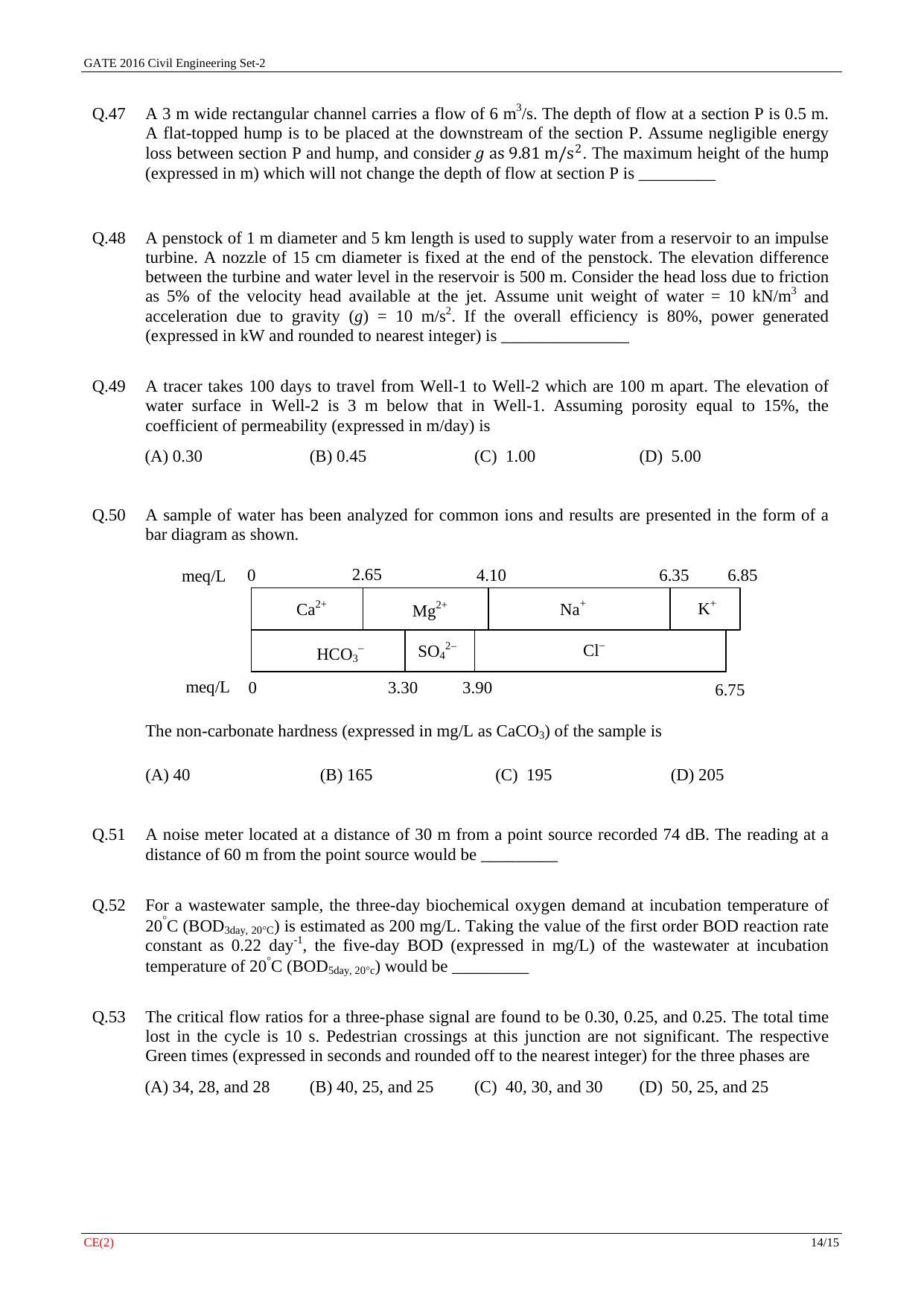 GATE 2016 Civil Engineering (CE) Question Paper with Answer Key - Page 36