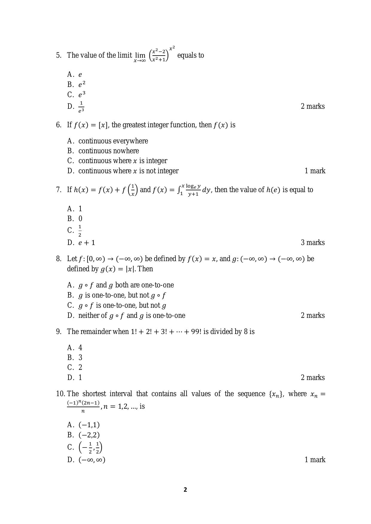 ACET September 2019 Question Papers - Page 2