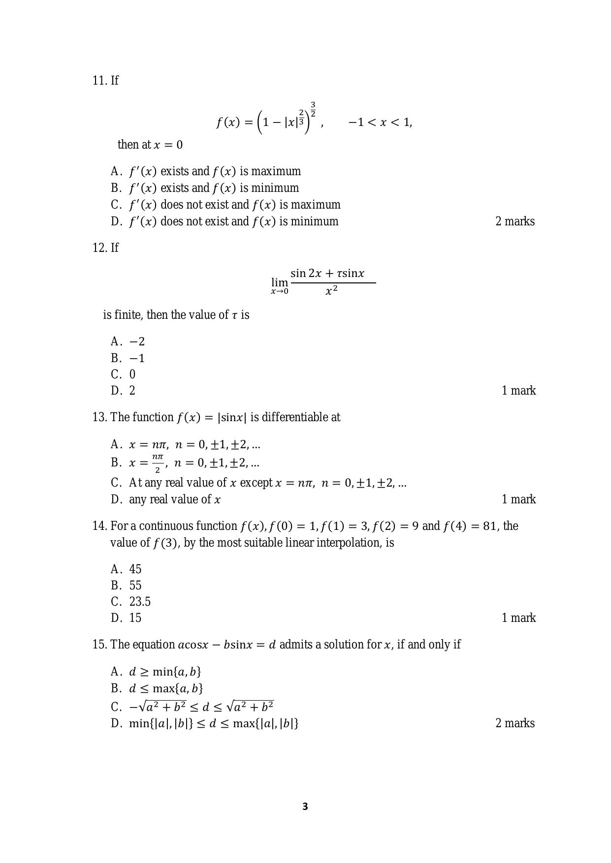 ACET September 2019 Question Papers - Page 3