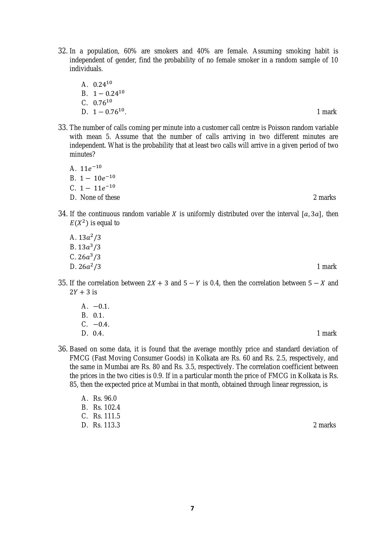 ACET September 2019 Question Papers - Page 7