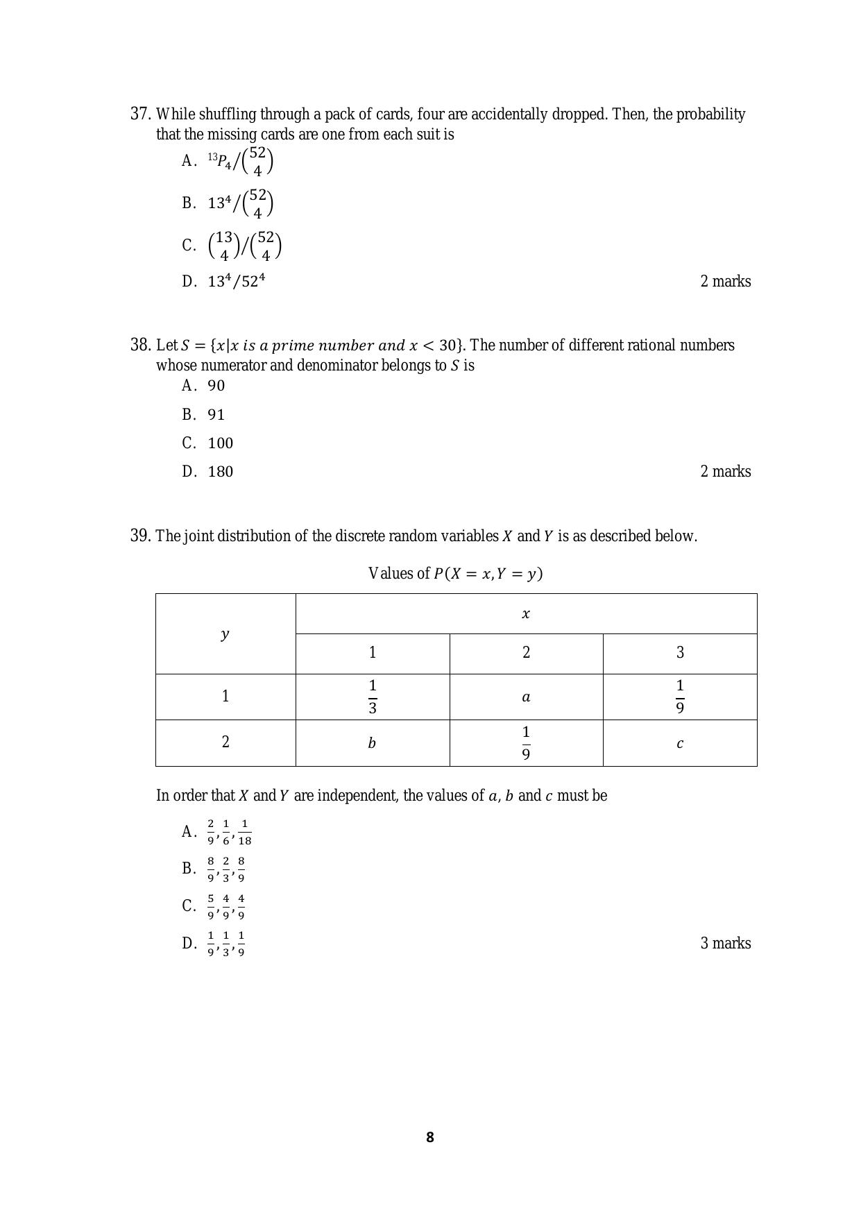 ACET September 2019 Question Papers - Page 8