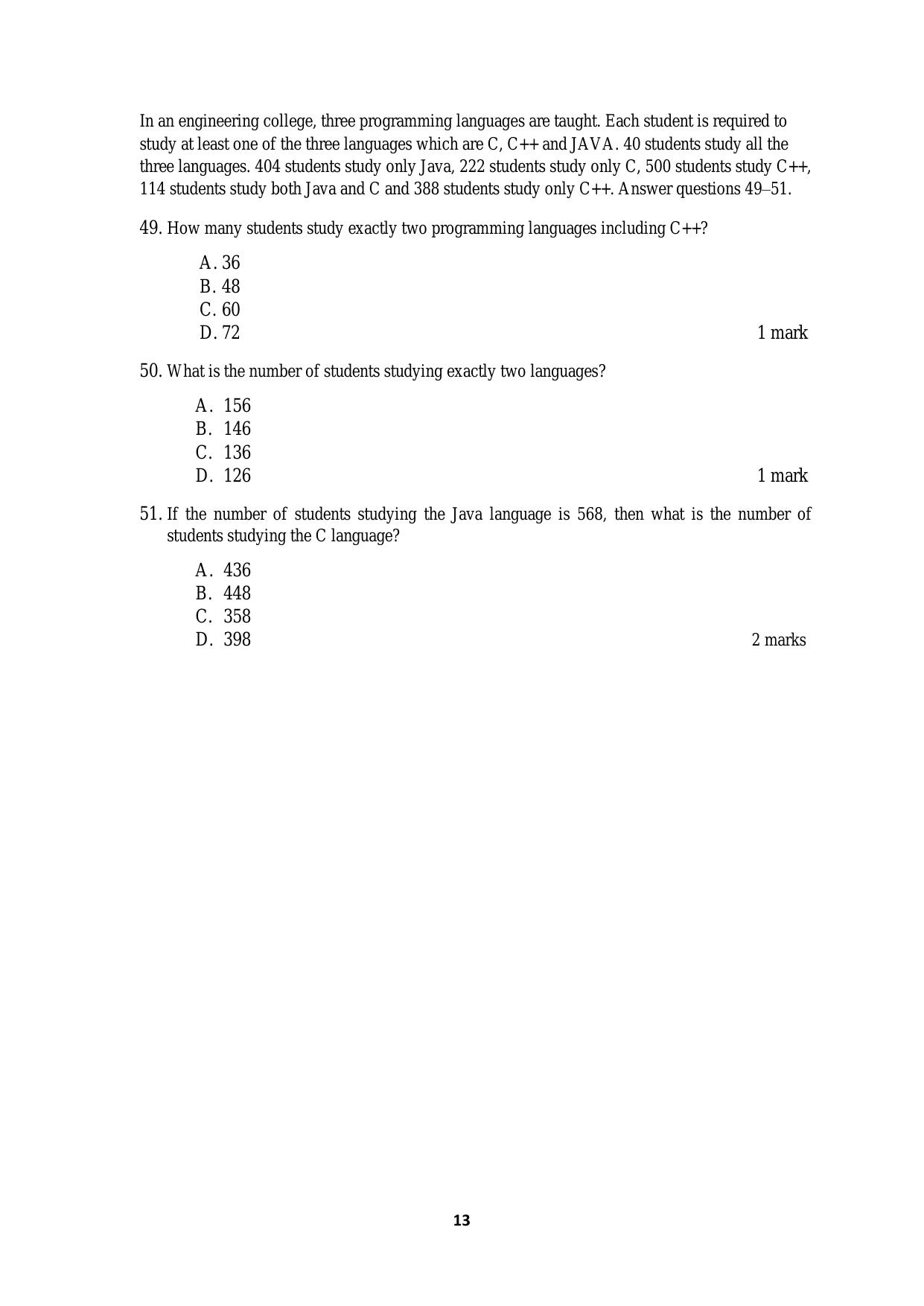 ACET September 2019 Question Papers - Page 13