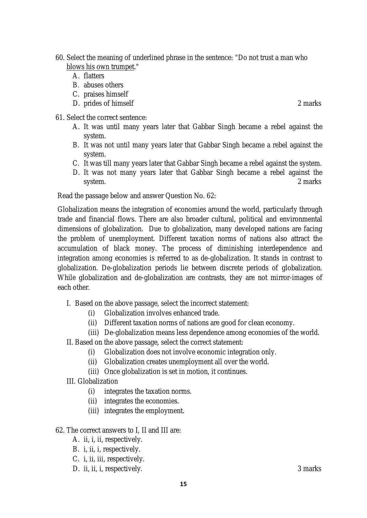 ACET September 2019 Question Papers - Page 15