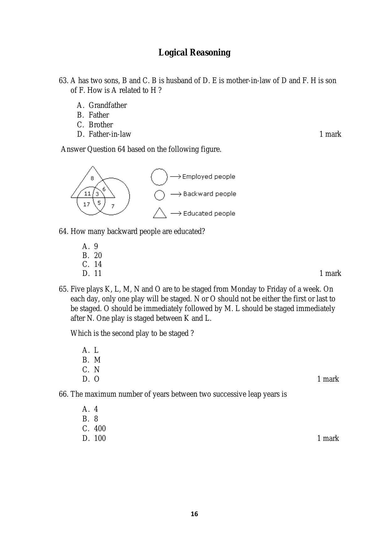 ACET September 2019 Question Papers - Page 16