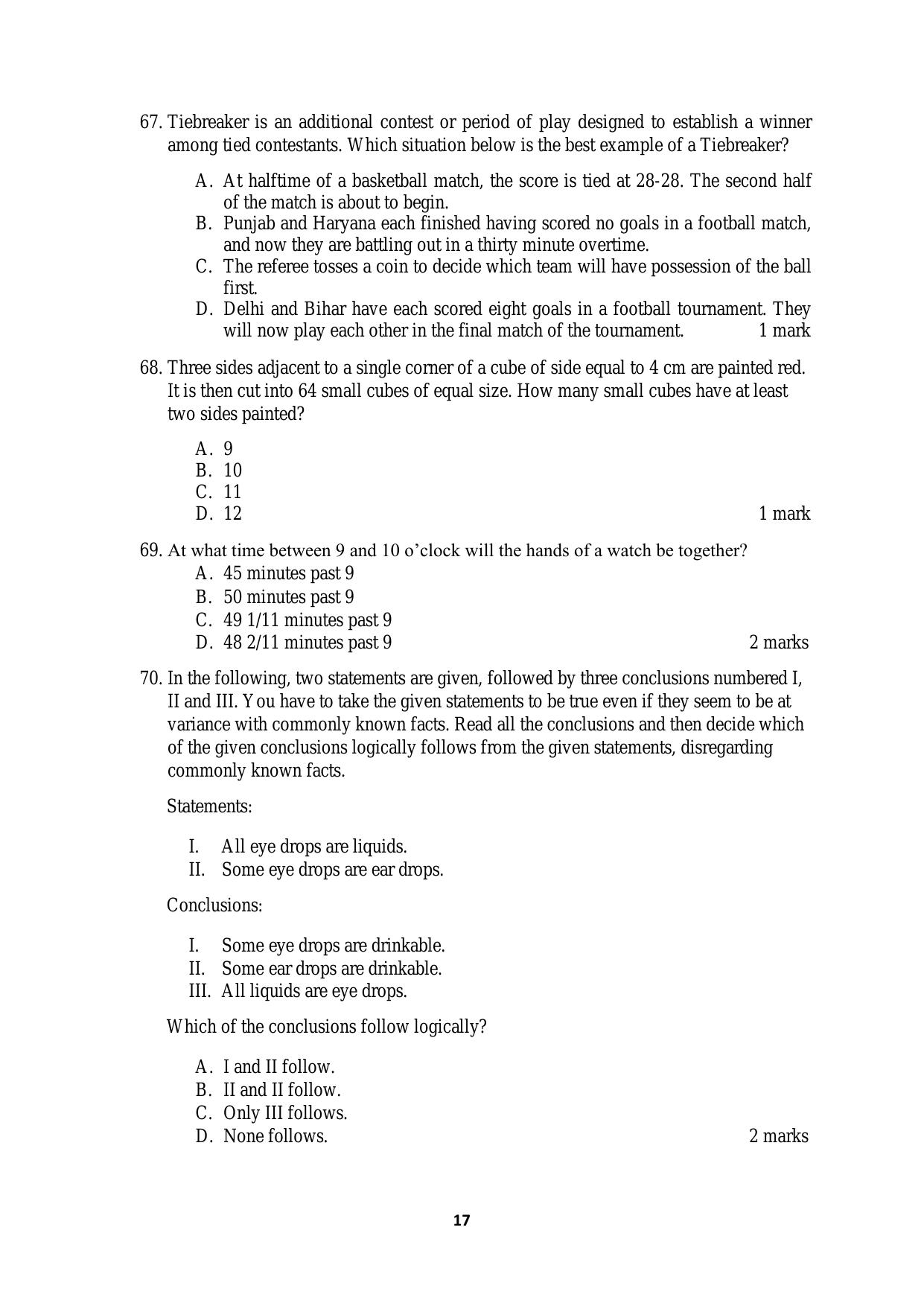 ACET September 2019 Question Papers - Page 17