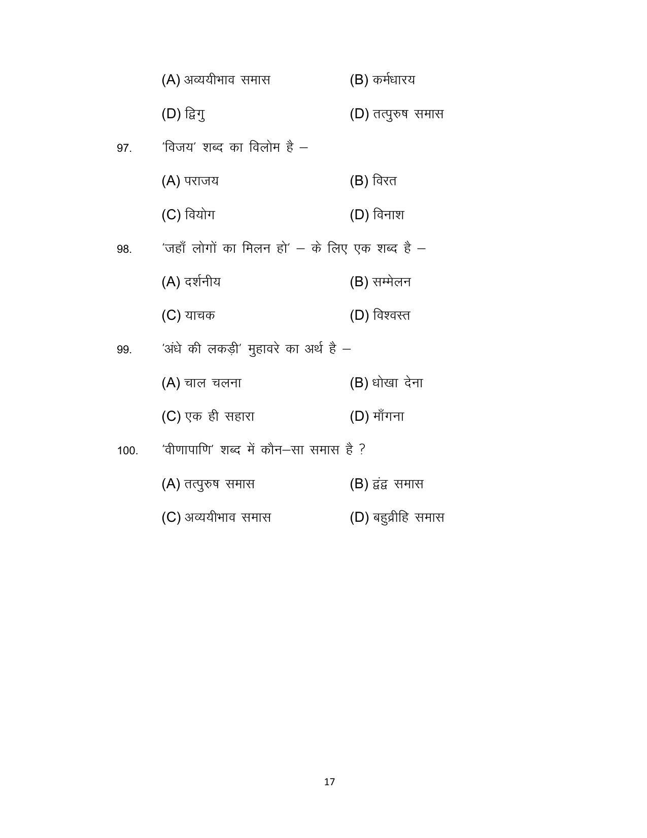 Bihar Board 10th Hindi Second Language Model Paper - Page 17