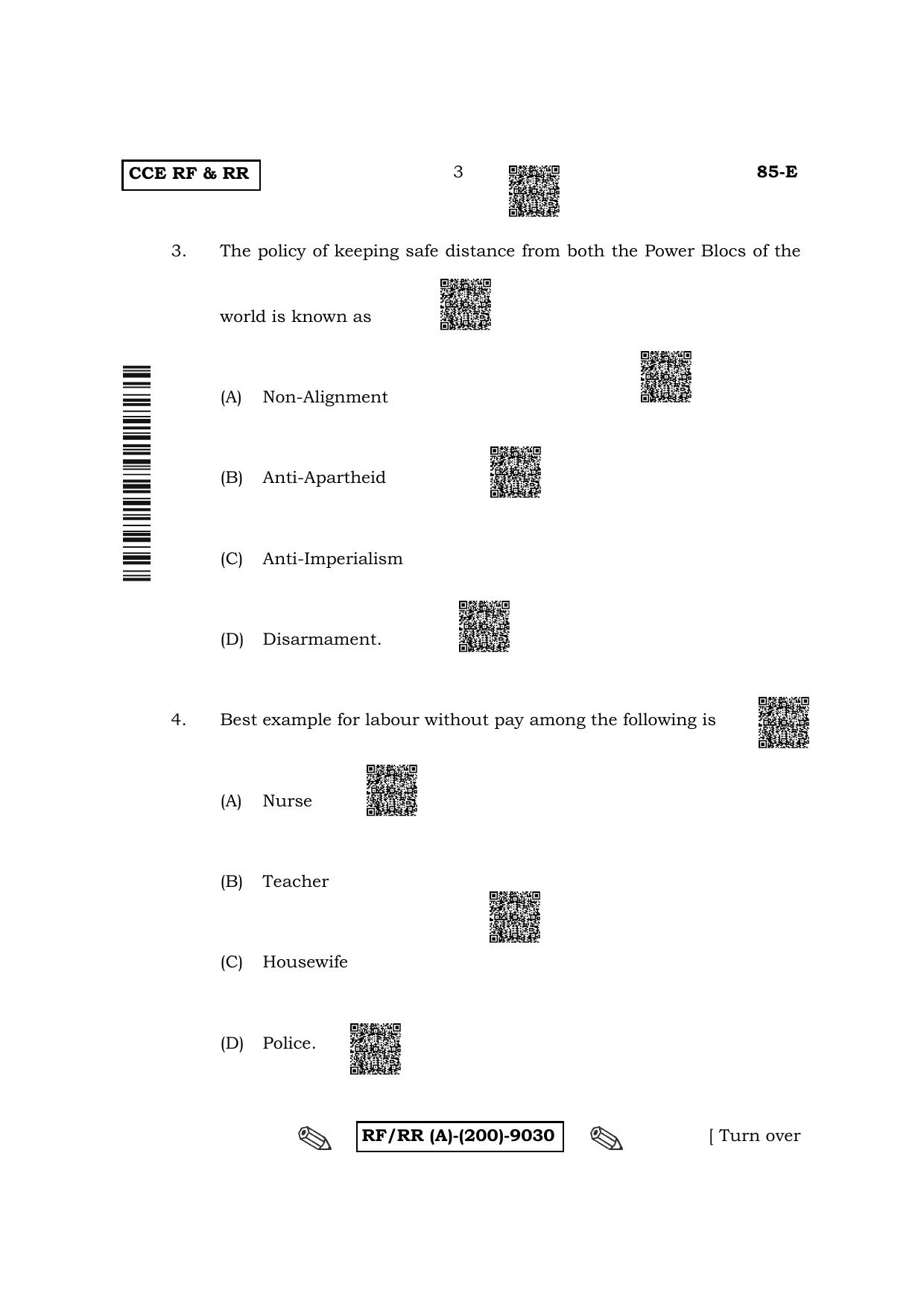 Karnataka SSLC Social Science - English Medium Question Paper 2022 (A Version) - Page 3