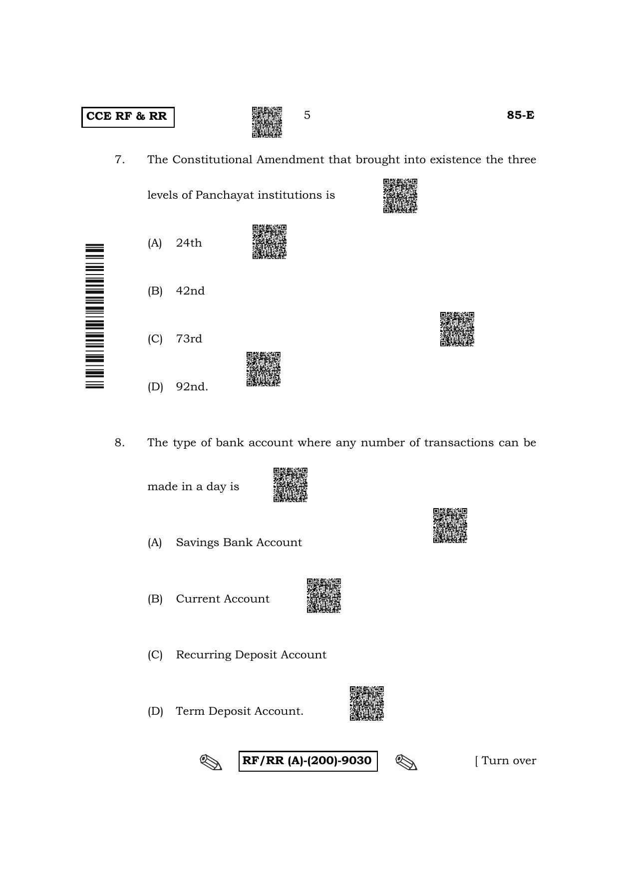 Karnataka SSLC Social Science - English Medium Question Paper 2022 (A Version) - Page 5