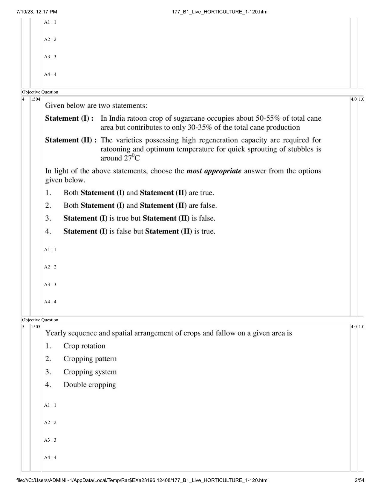 ICAR AIEEA PG 2023 HORTICULTURE Question Paper - Page 2