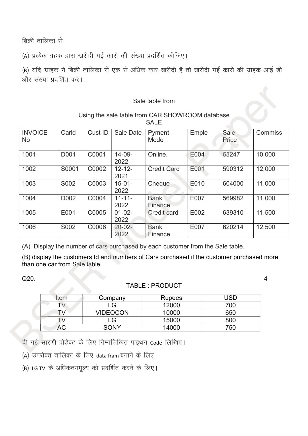 RBSE 2024 Sr Secondary (Arts) Model Question Paper - Page 23