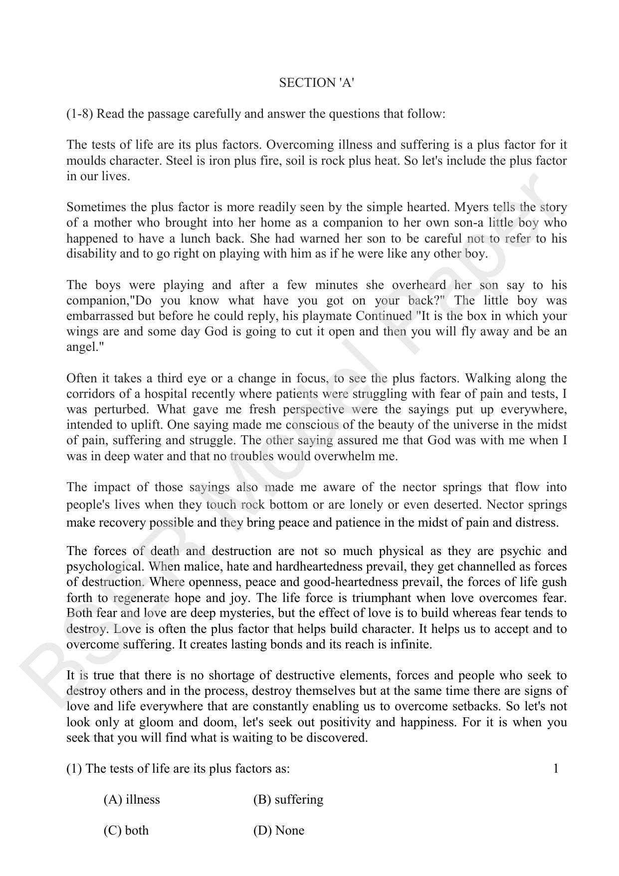 RBSE 2024 Sr Secondary (Arts) Model Question Paper - Page 154