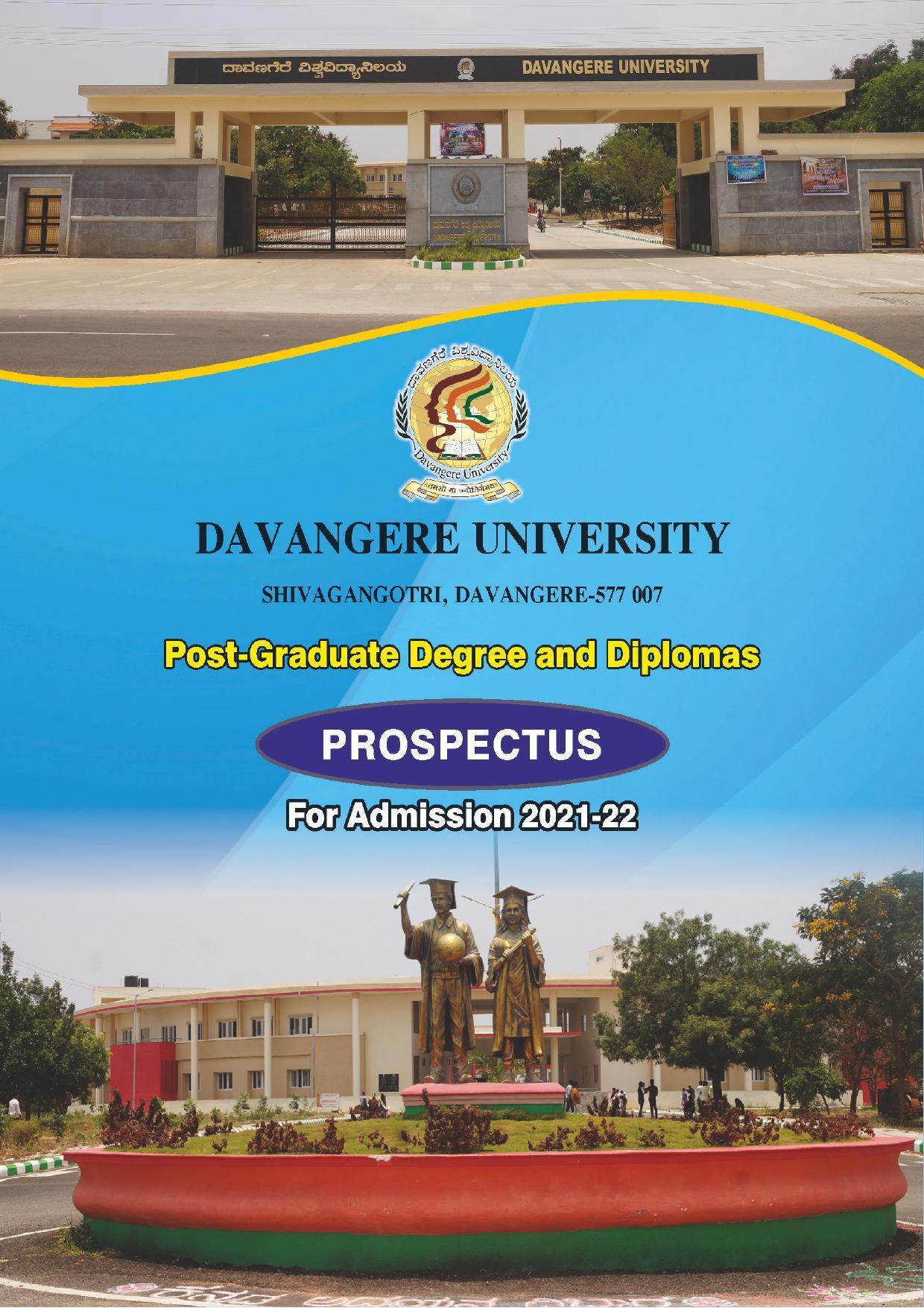 Davangere University, Davangere Admission Brochure 2021-22 - Page 1