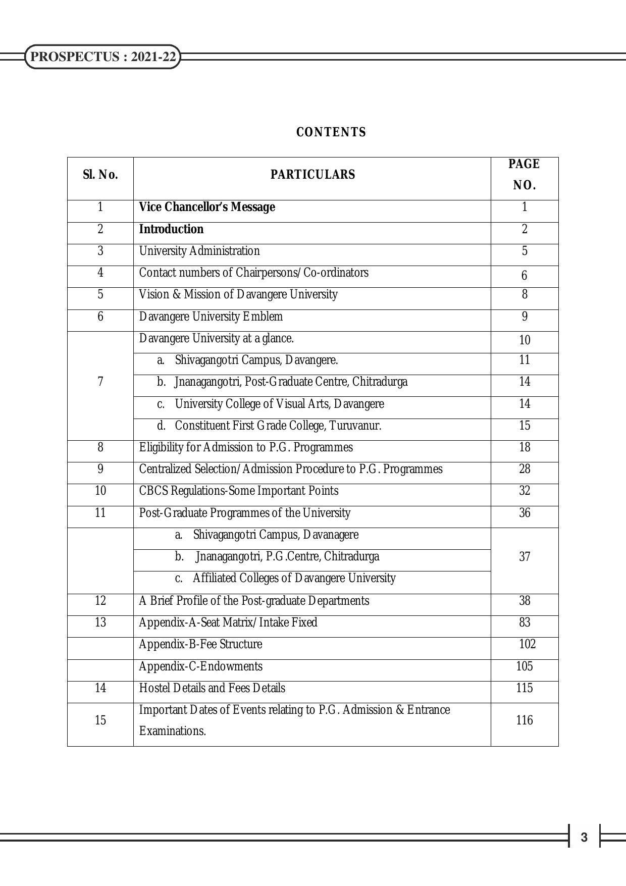 Davangere University, Davangere Admission Brochure 2021-22 - Page 5