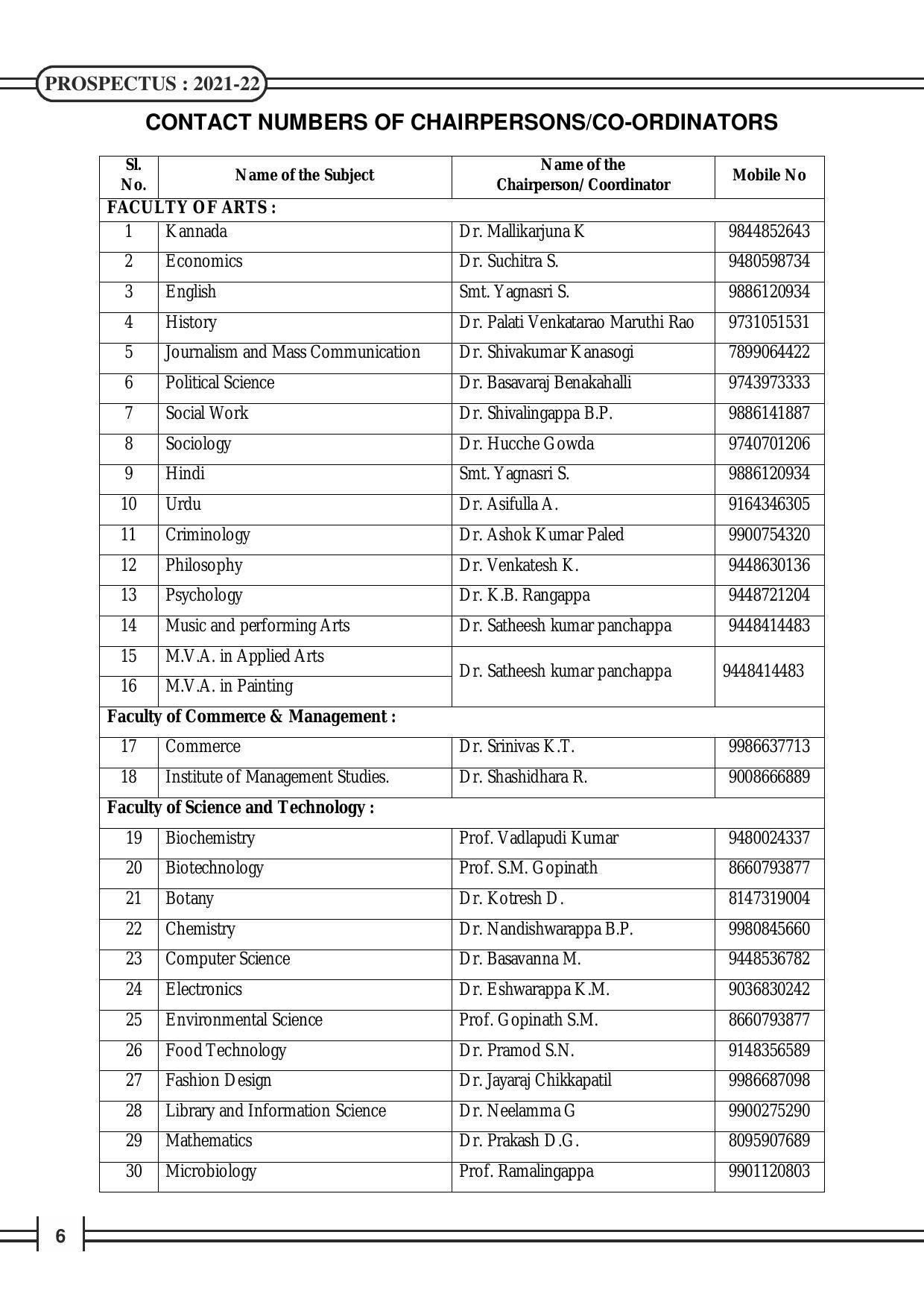Davangere University, Davangere Admission Brochure 2021-22 - Page 8