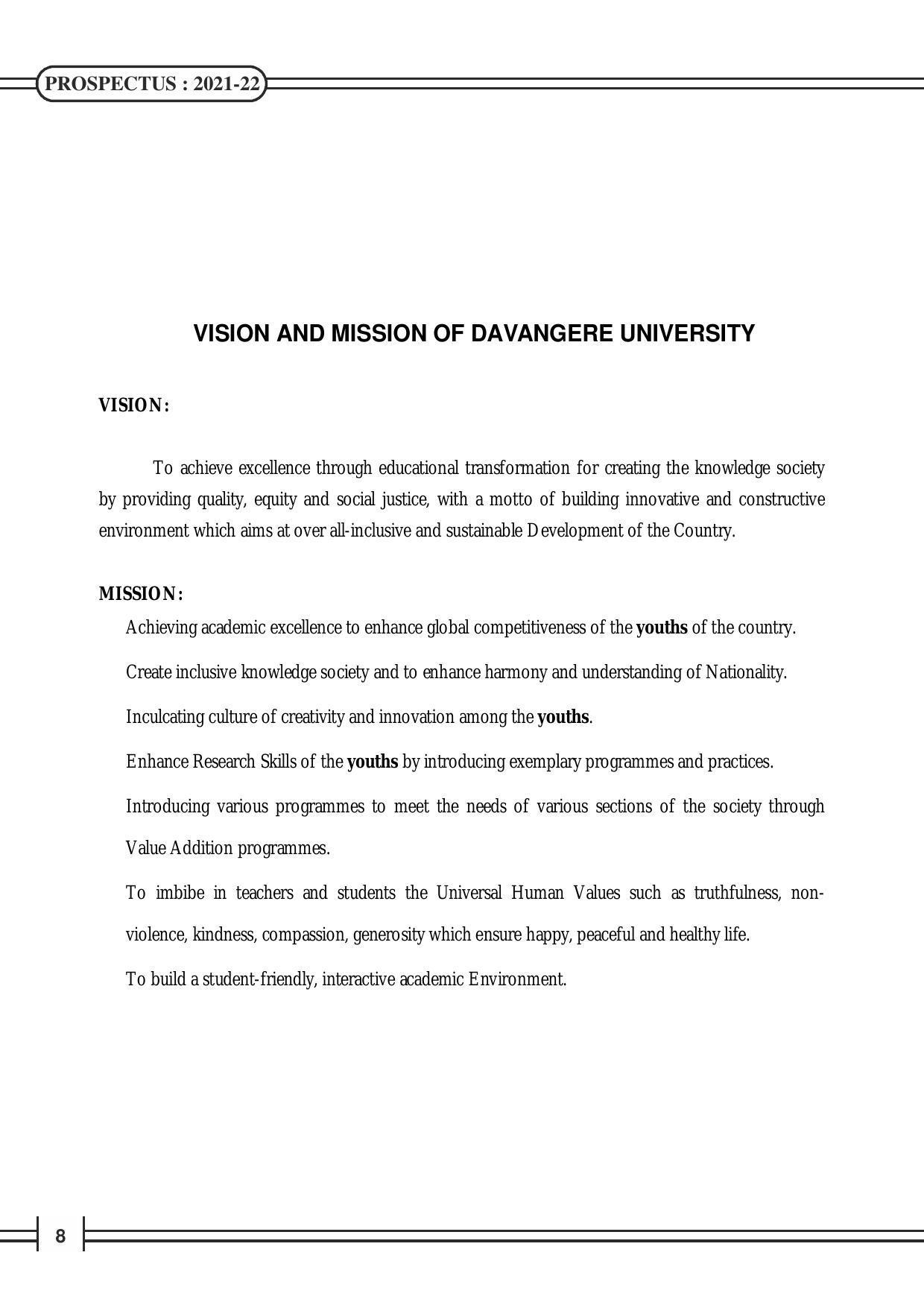 Davangere University, Davangere Admission Brochure 2021-22 - Page 10