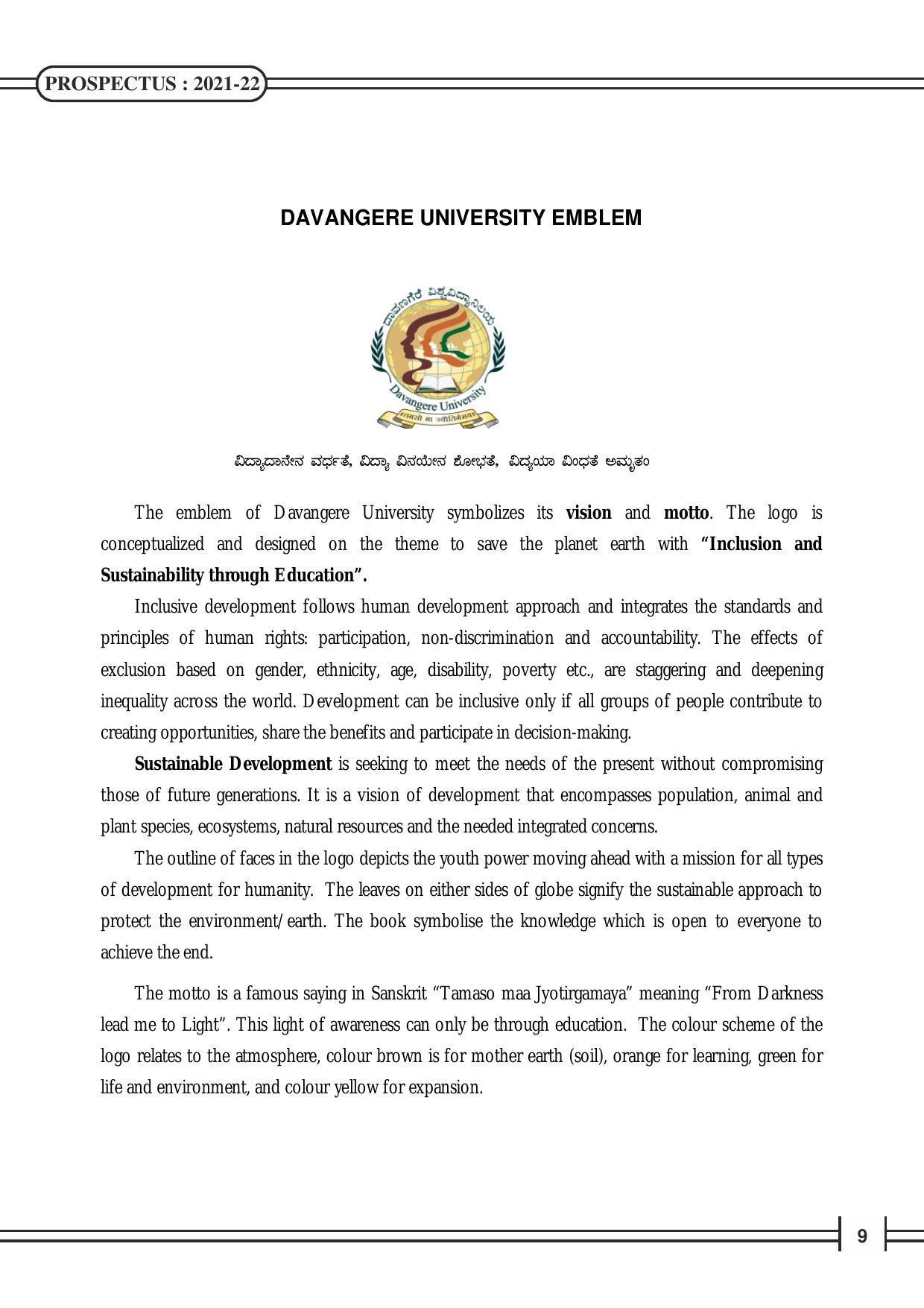 Davangere University, Davangere Admission Brochure 2021-22 - Page 11