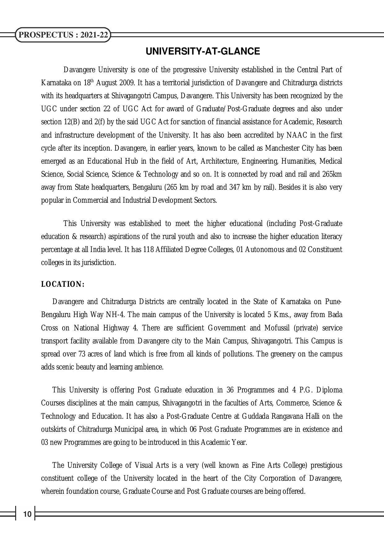 Davangere University, Davangere Admission Brochure 2021-22 - Page 12