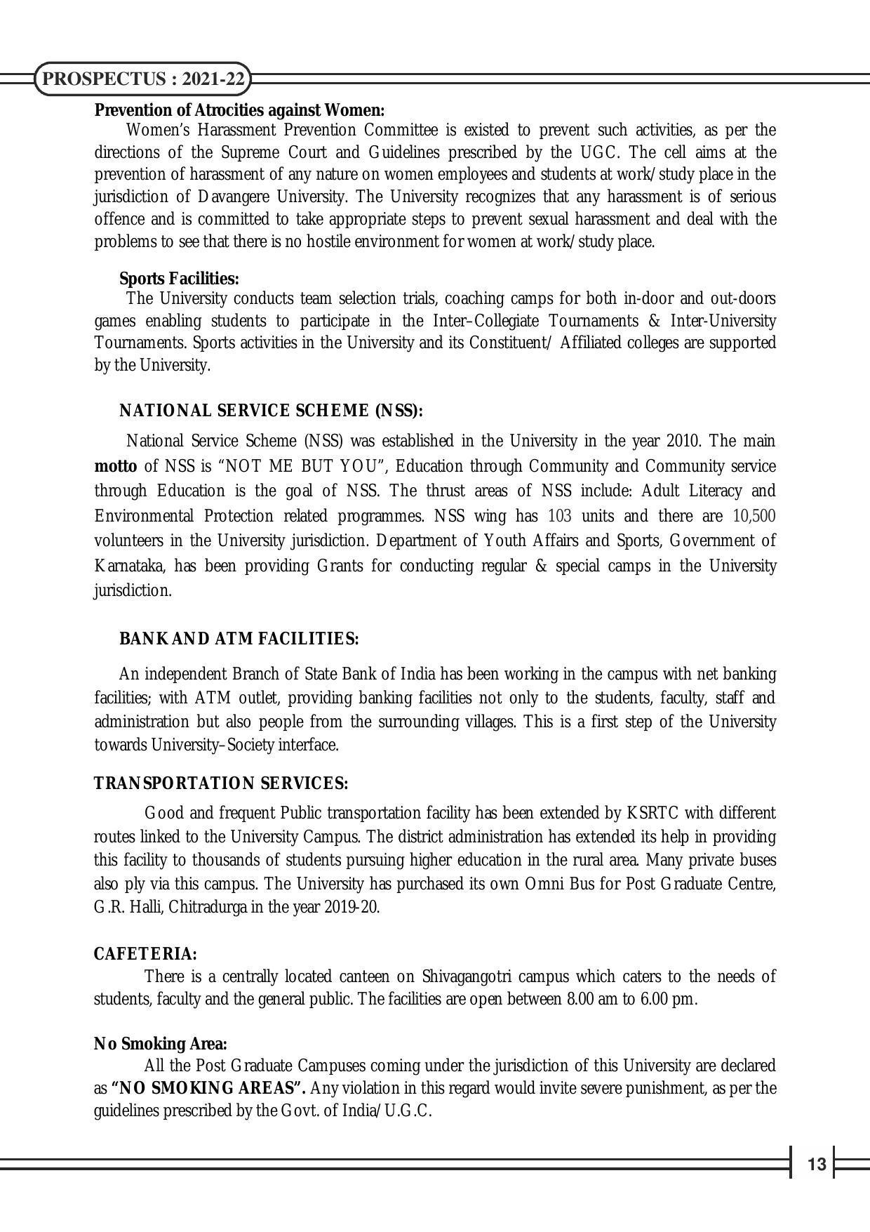 Davangere University, Davangere Admission Brochure 2021-22 - Page 15