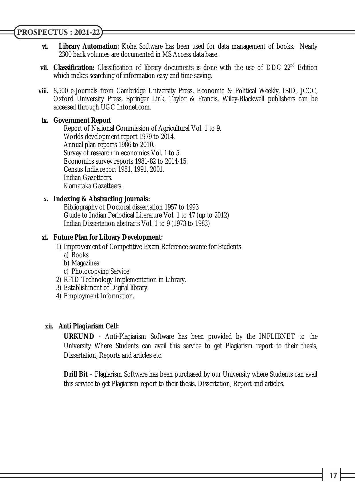 Davangere University, Davangere Admission Brochure 2021-22 - Page 19