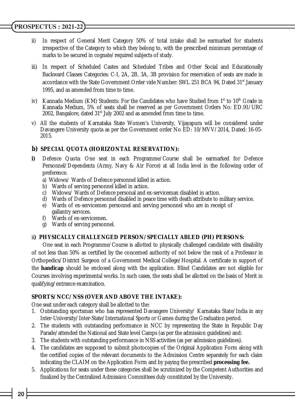 Davangere University, Davangere Admission Brochure 2021-22 - Page 22