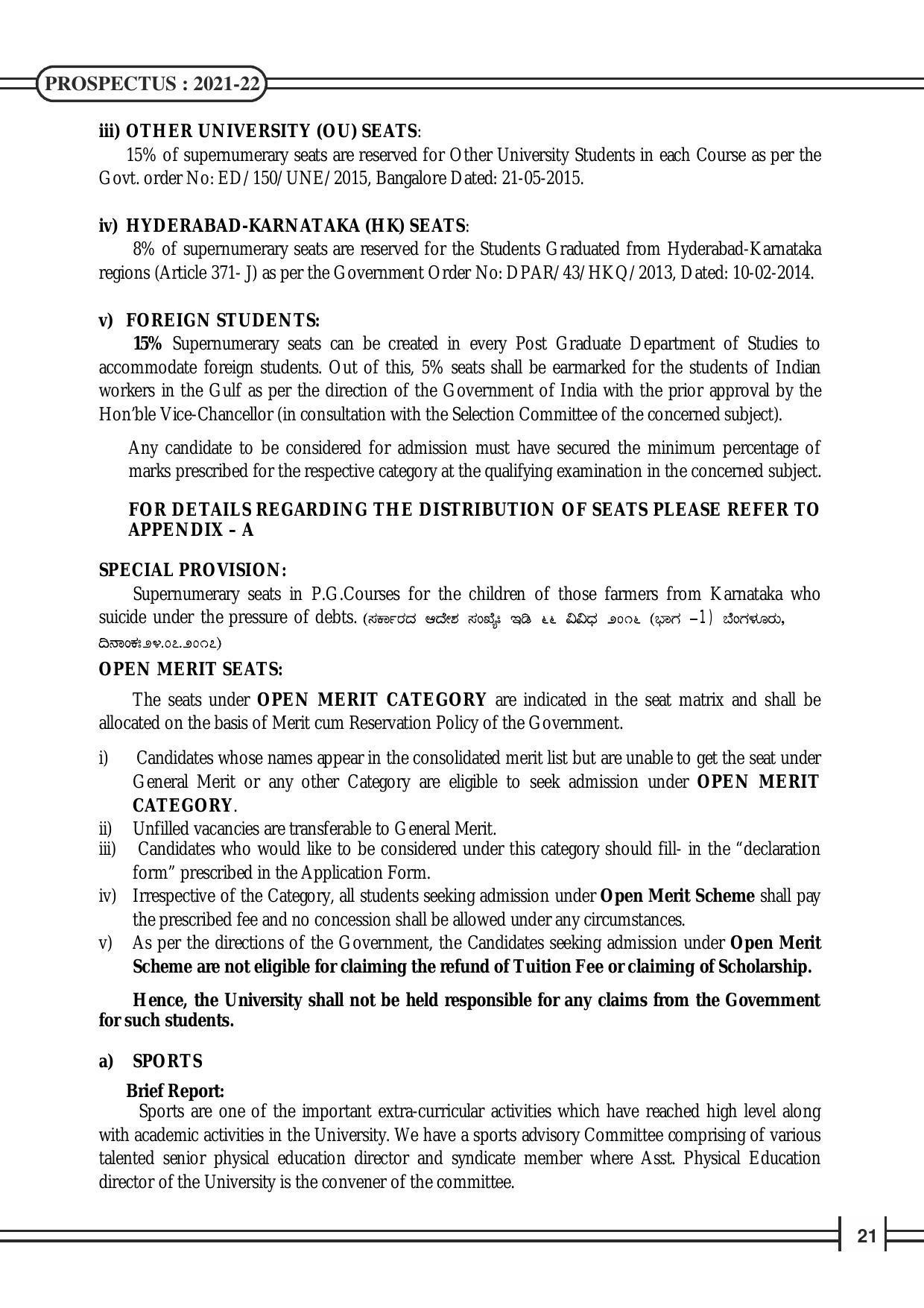 Davangere University, Davangere Admission Brochure 2021-22 - Page 23