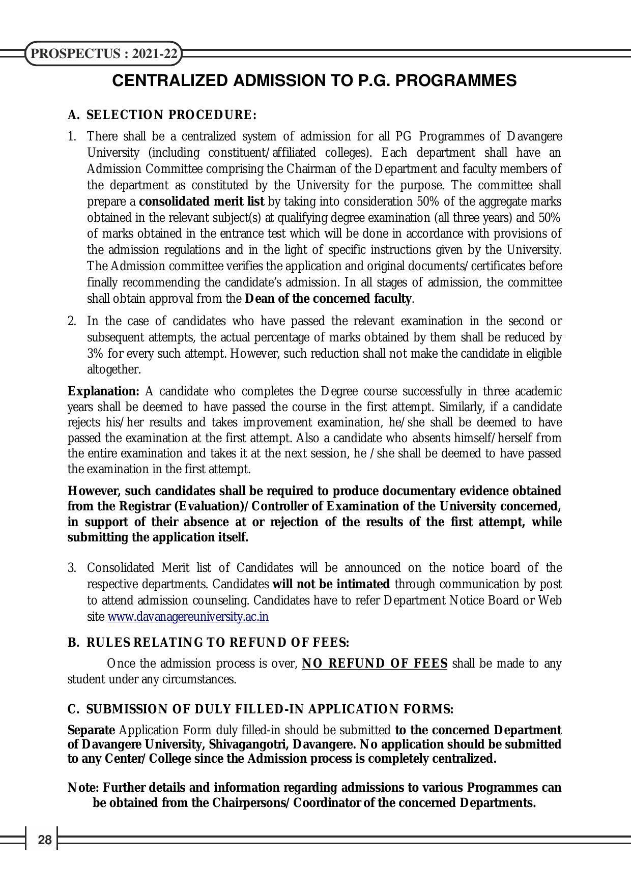 Davangere University, Davangere Admission Brochure 2021-22 - Page 30