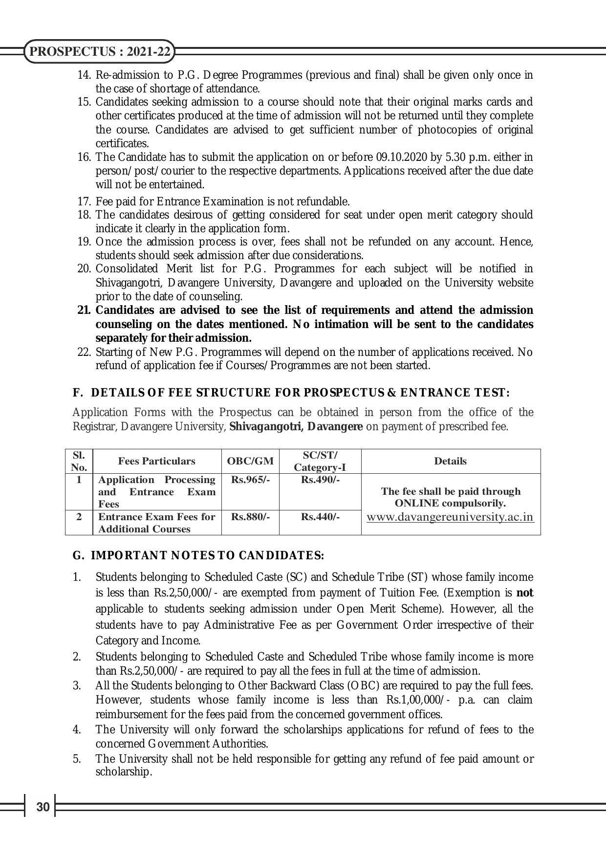 Davangere University, Davangere Admission Brochure 2021-22 - Page 32