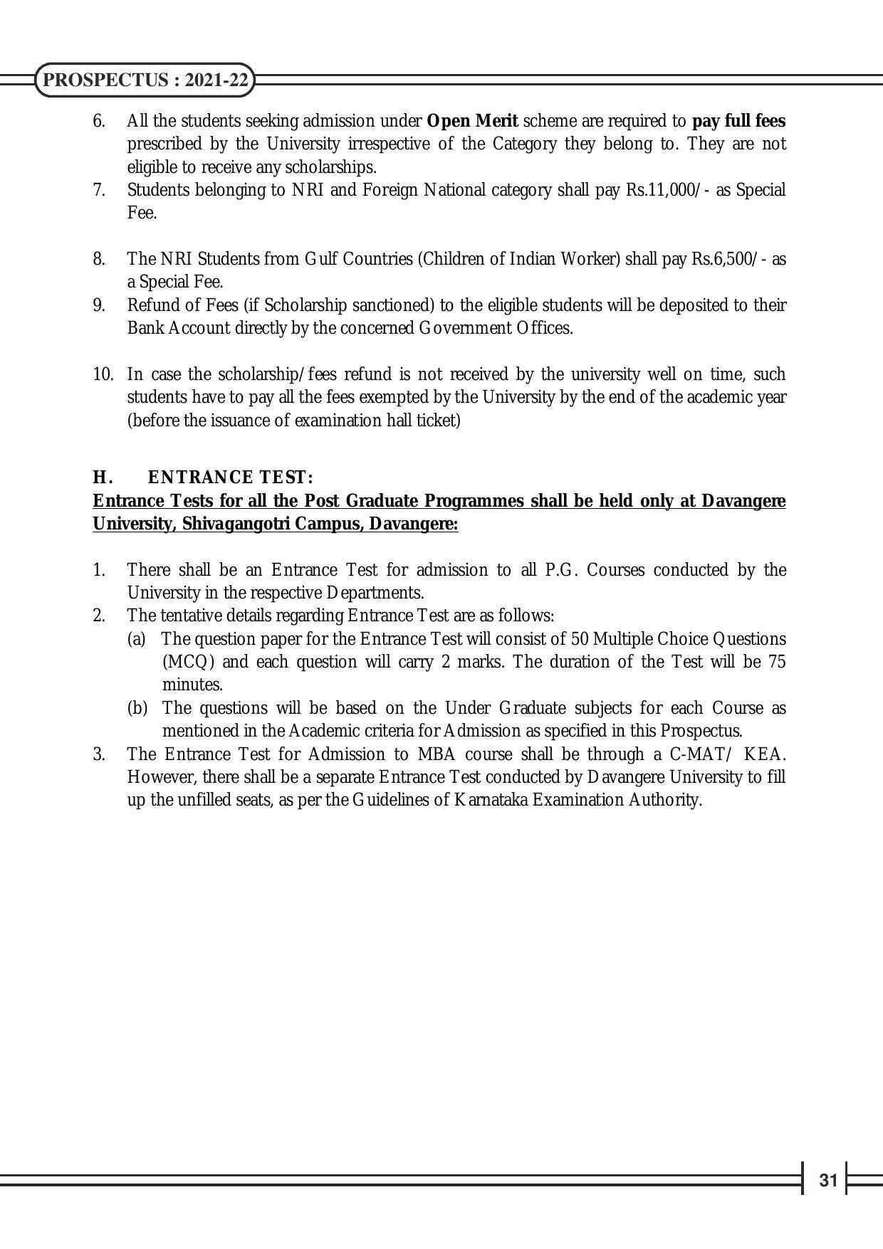 Davangere University, Davangere Admission Brochure 2021-22 - Page 33