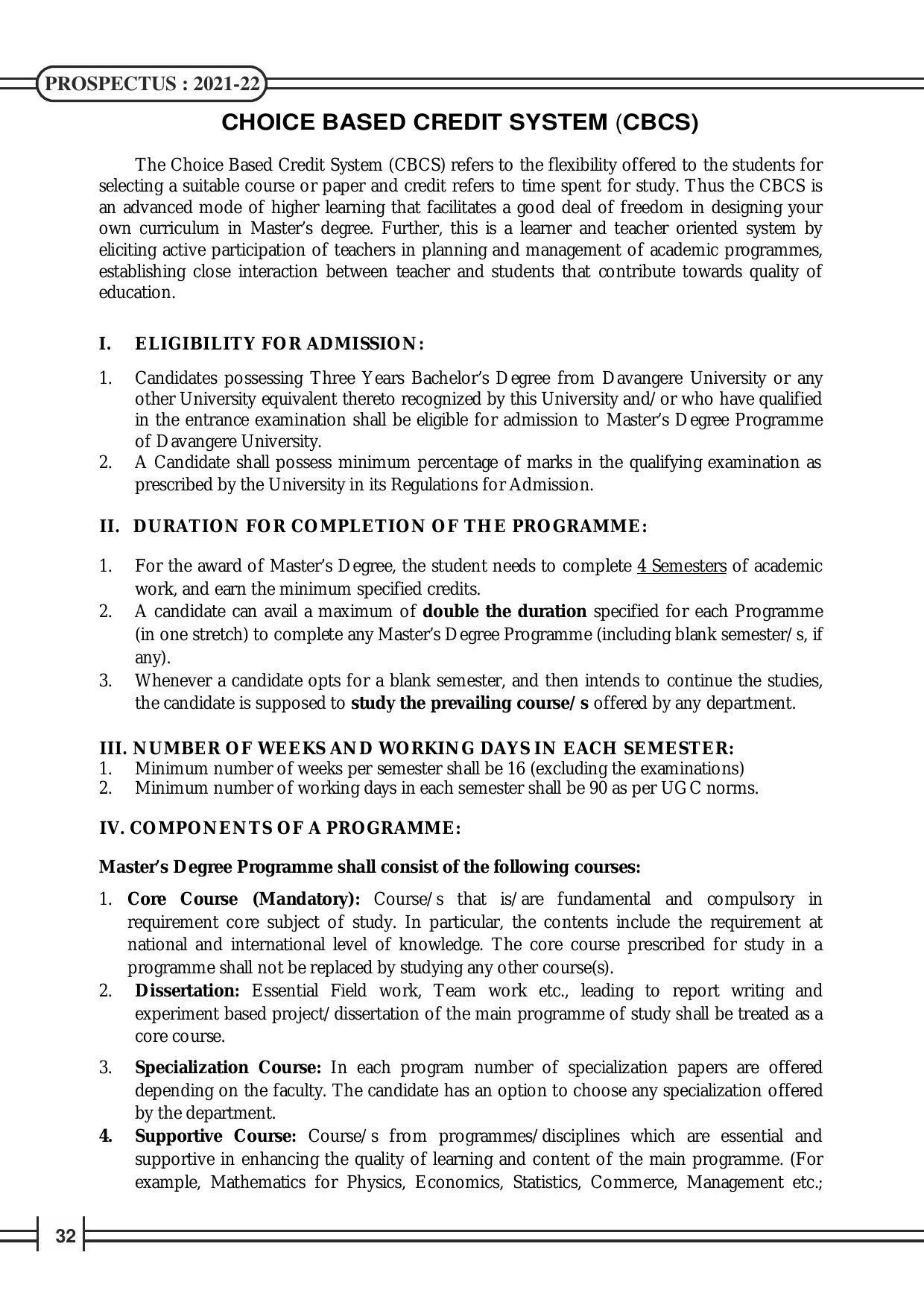 Davangere University, Davangere Admission Brochure 2021-22 - Page 34