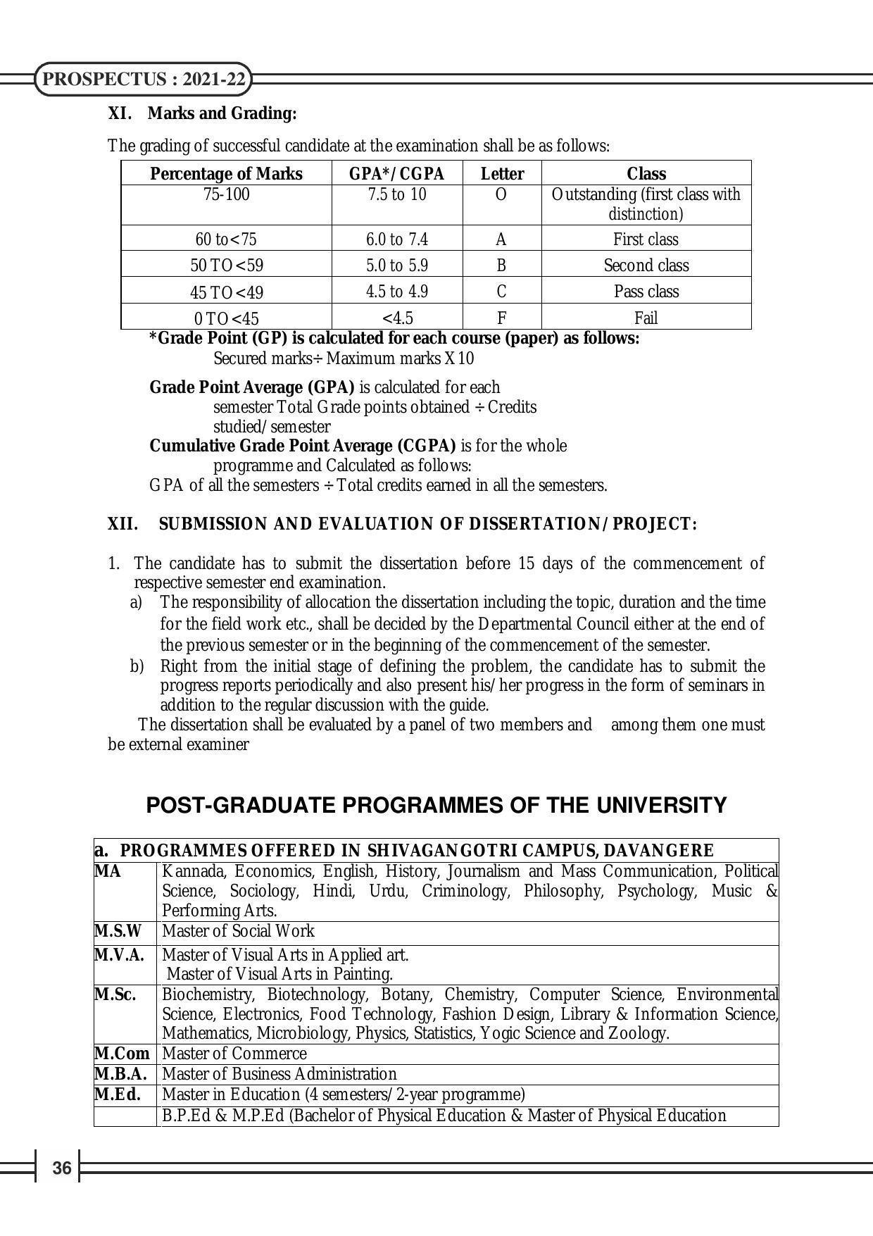 Davangere University, Davangere Admission Brochure 2021-22 - Page 38
