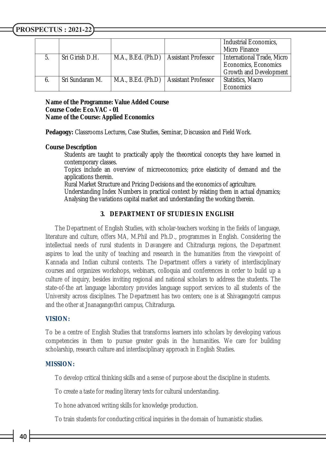 Davangere University, Davangere Admission Brochure 2021-22 - Page 42