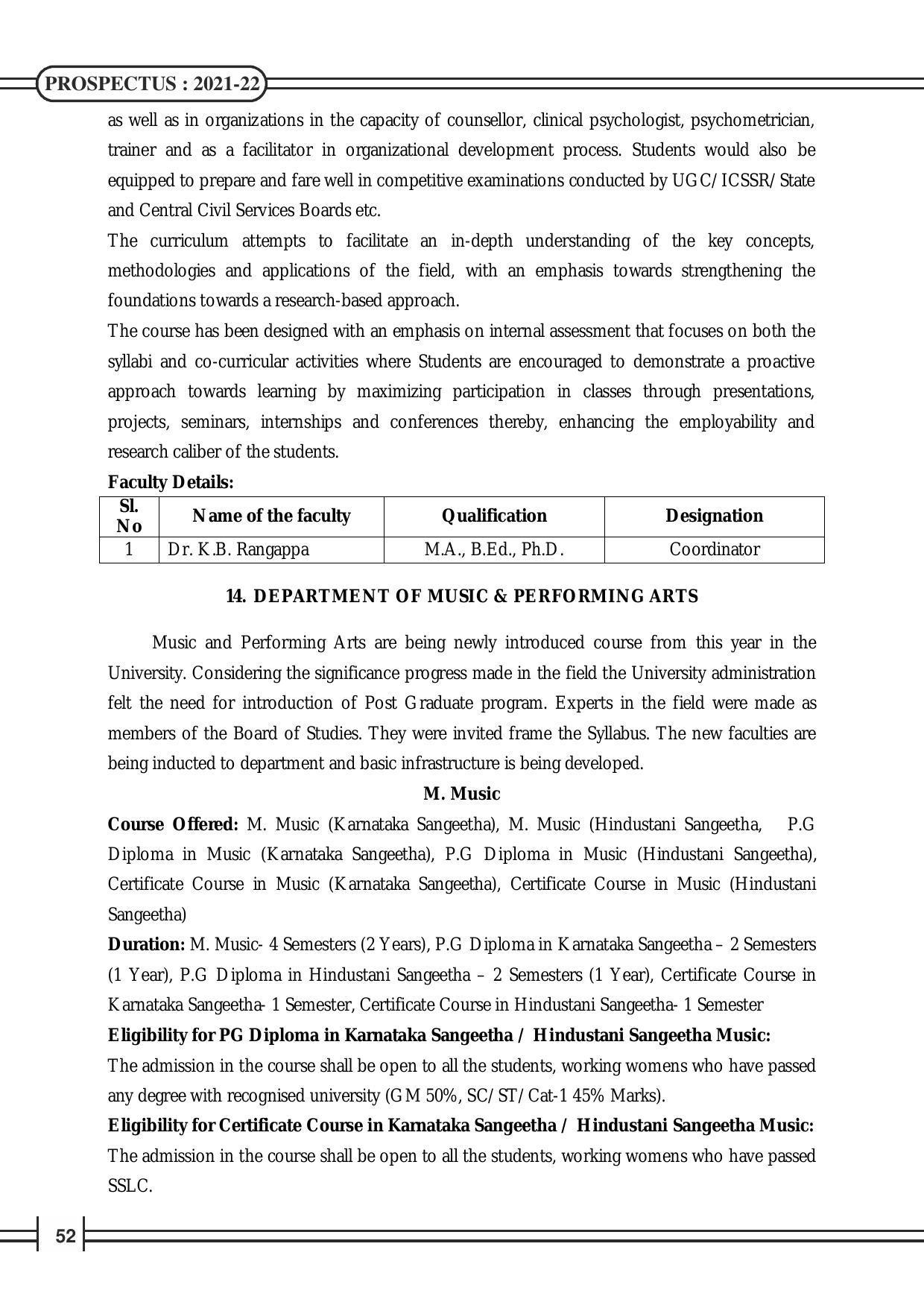 Davangere University, Davangere Admission Brochure 2021-22 - Page 54