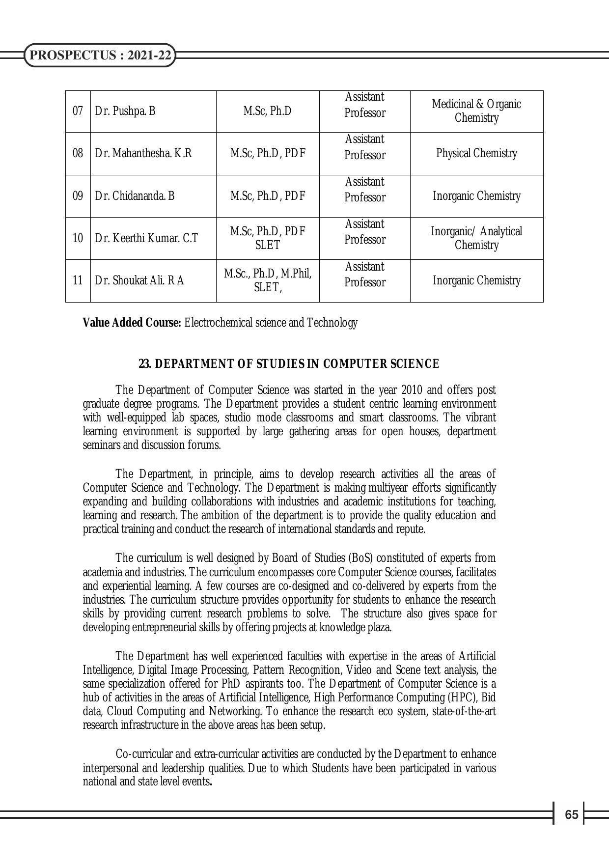 Davangere University, Davangere Admission Brochure 2021-22 - Page 67