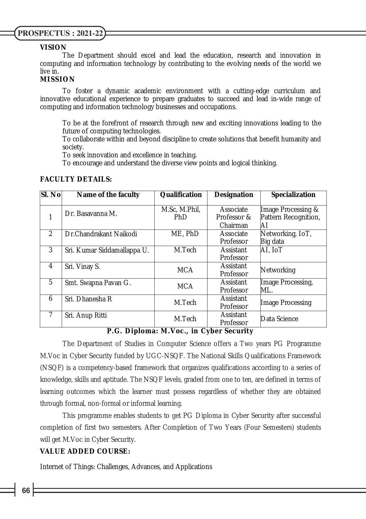 Davangere University, Davangere Admission Brochure 2021-22 - Page 68
